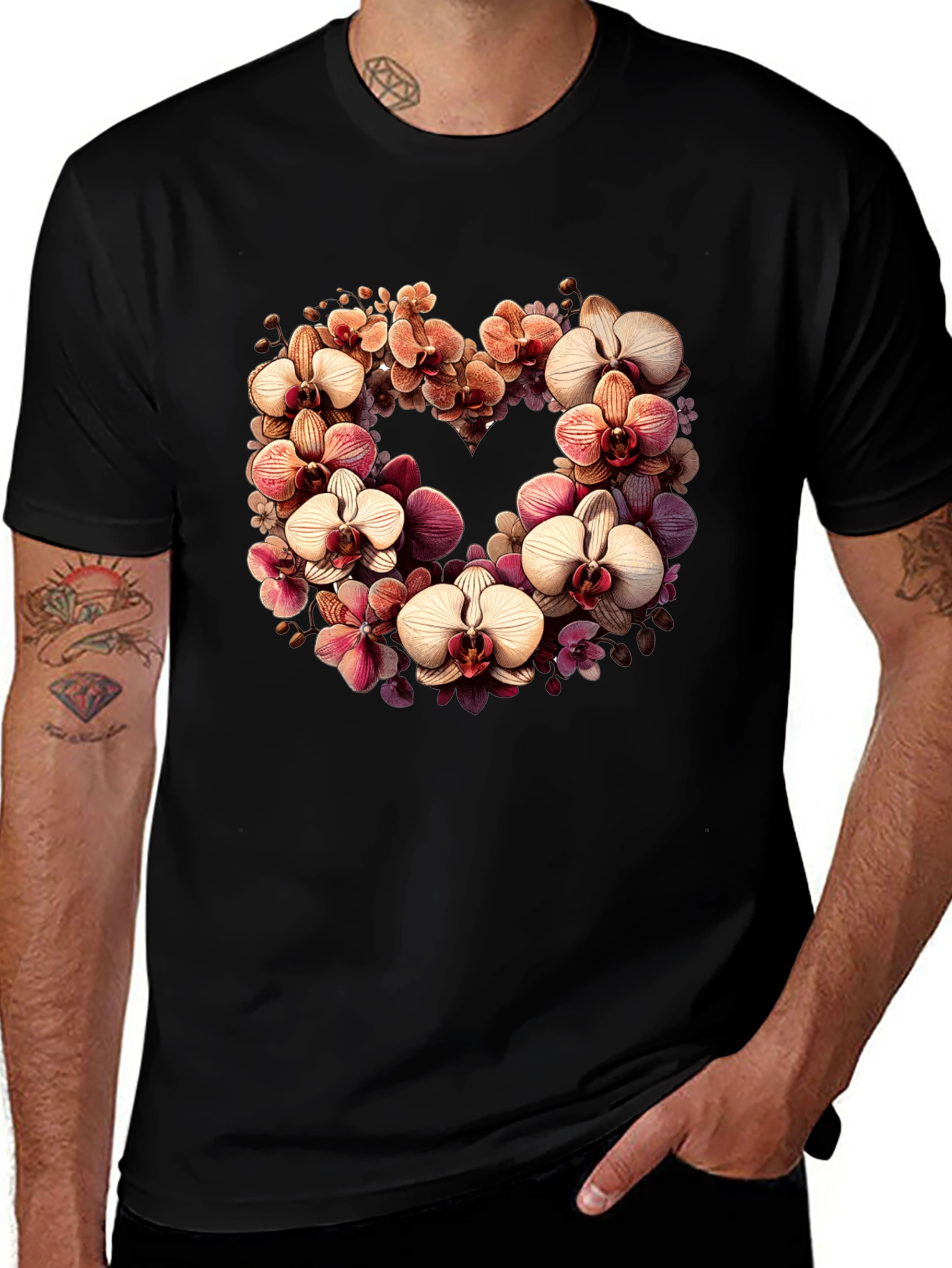 Variant 11 of Floral Heart Graphic Tee - Stylish & Unique