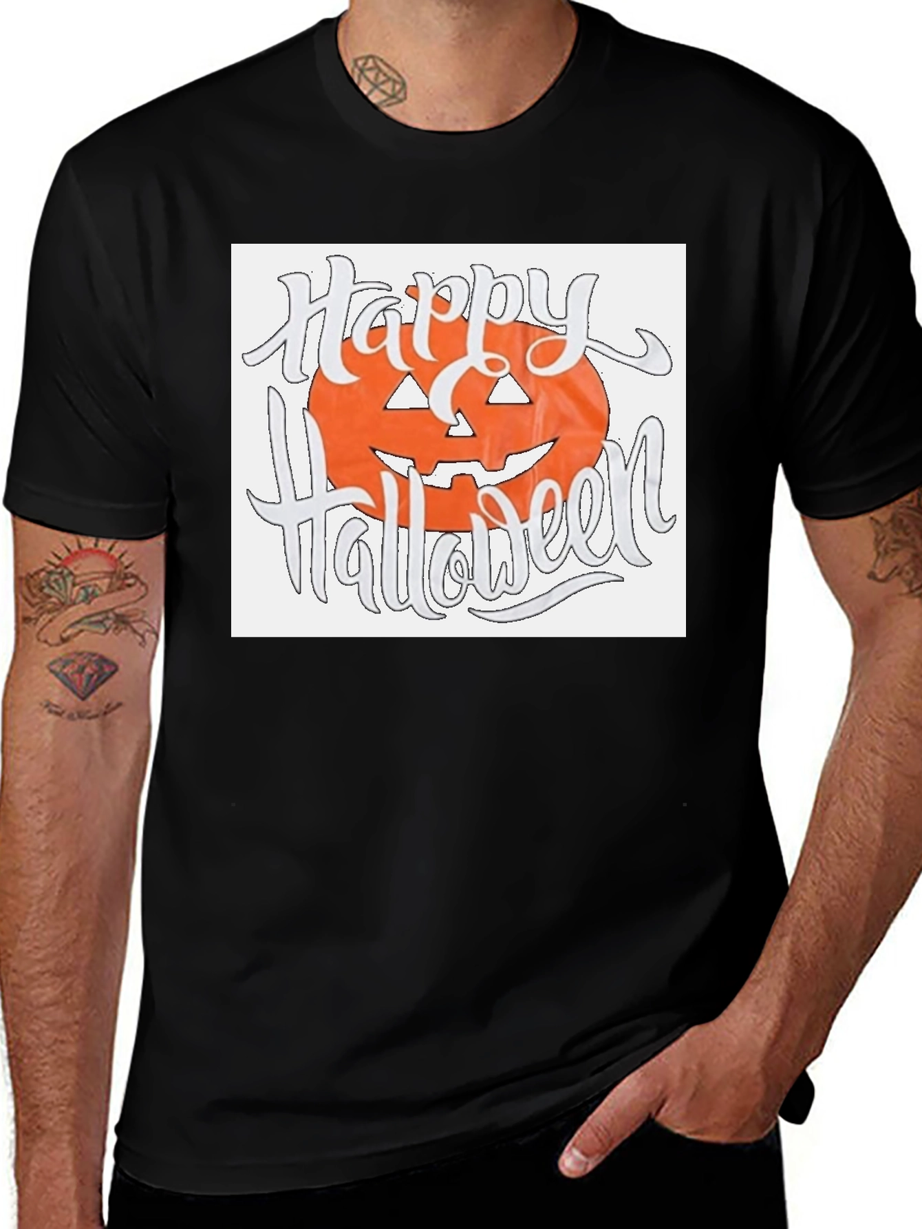 Happy Halloween Pumpkin T-Shirt Black