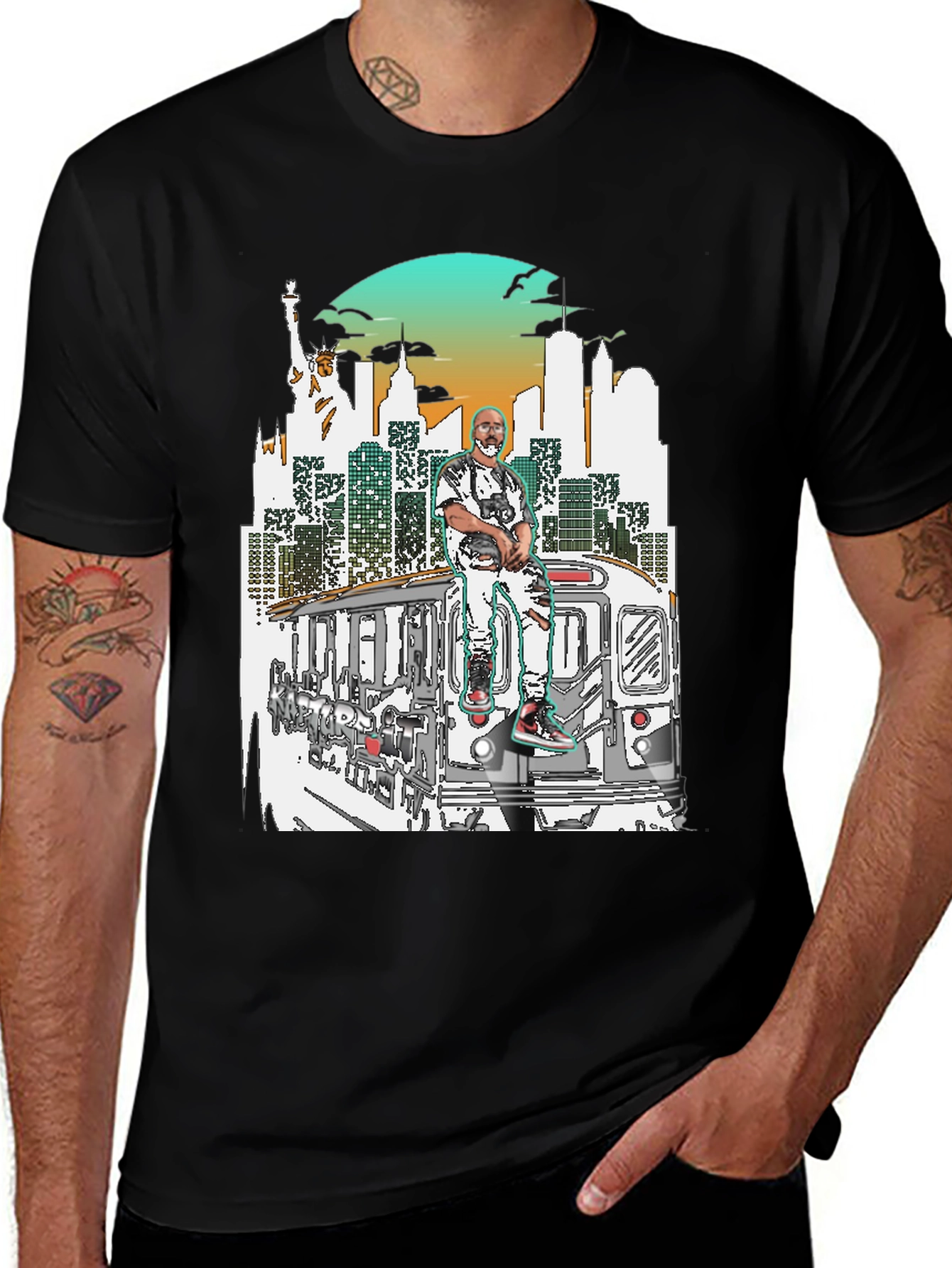 Variant 7 of NYC Subway Graphic T-Shirt - Streetwear Style