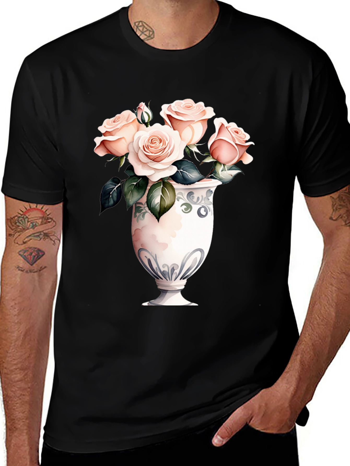Variant 28 of Elegant Roses in Vase Graphic Tee
