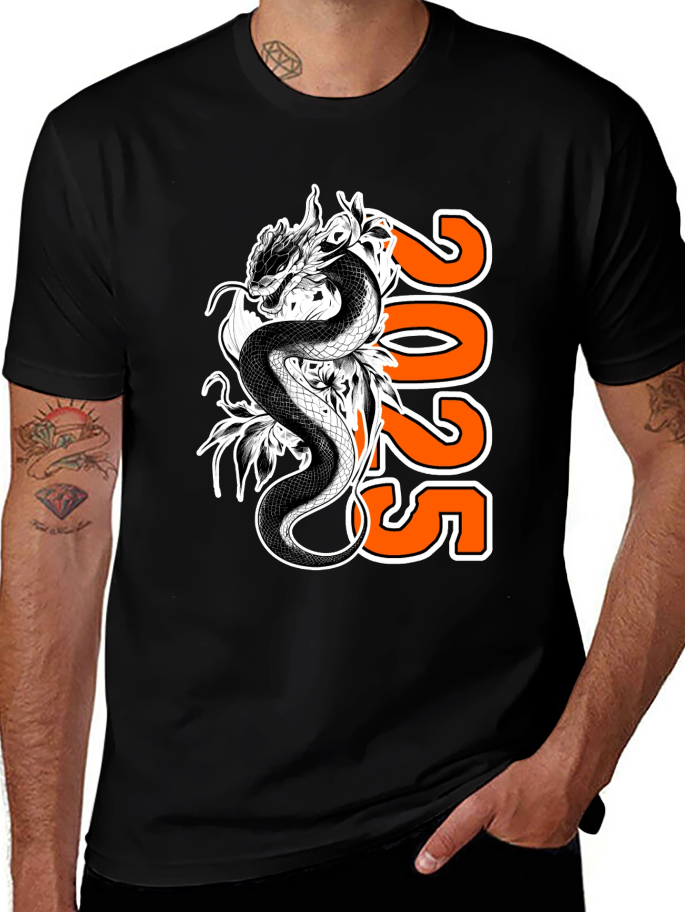 Variant 22 of Dragon 2025 Graphic Tee - Stylish Black T-Shirt
