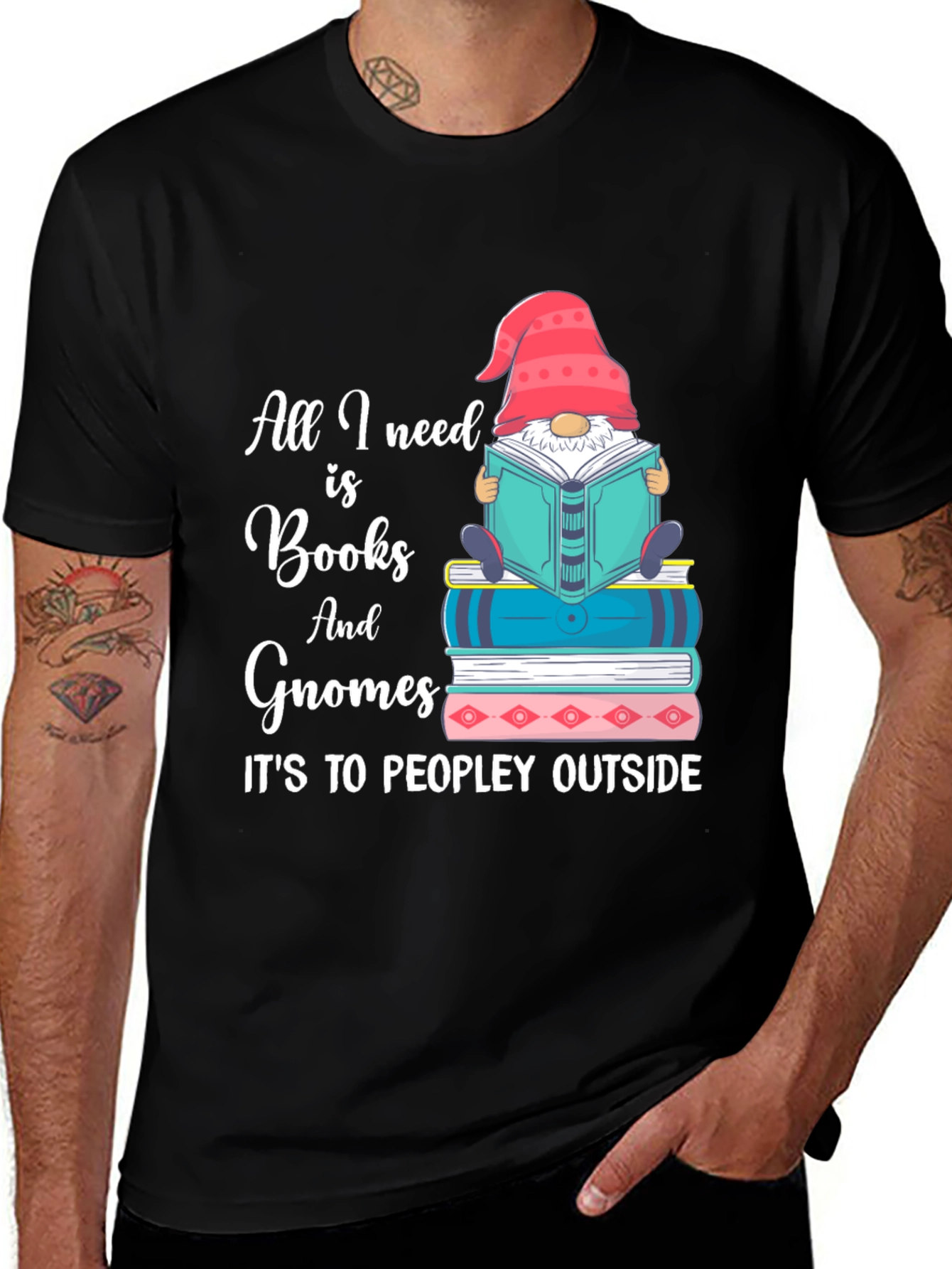 Variant 10 of Book Lover Gnome T-Shirt