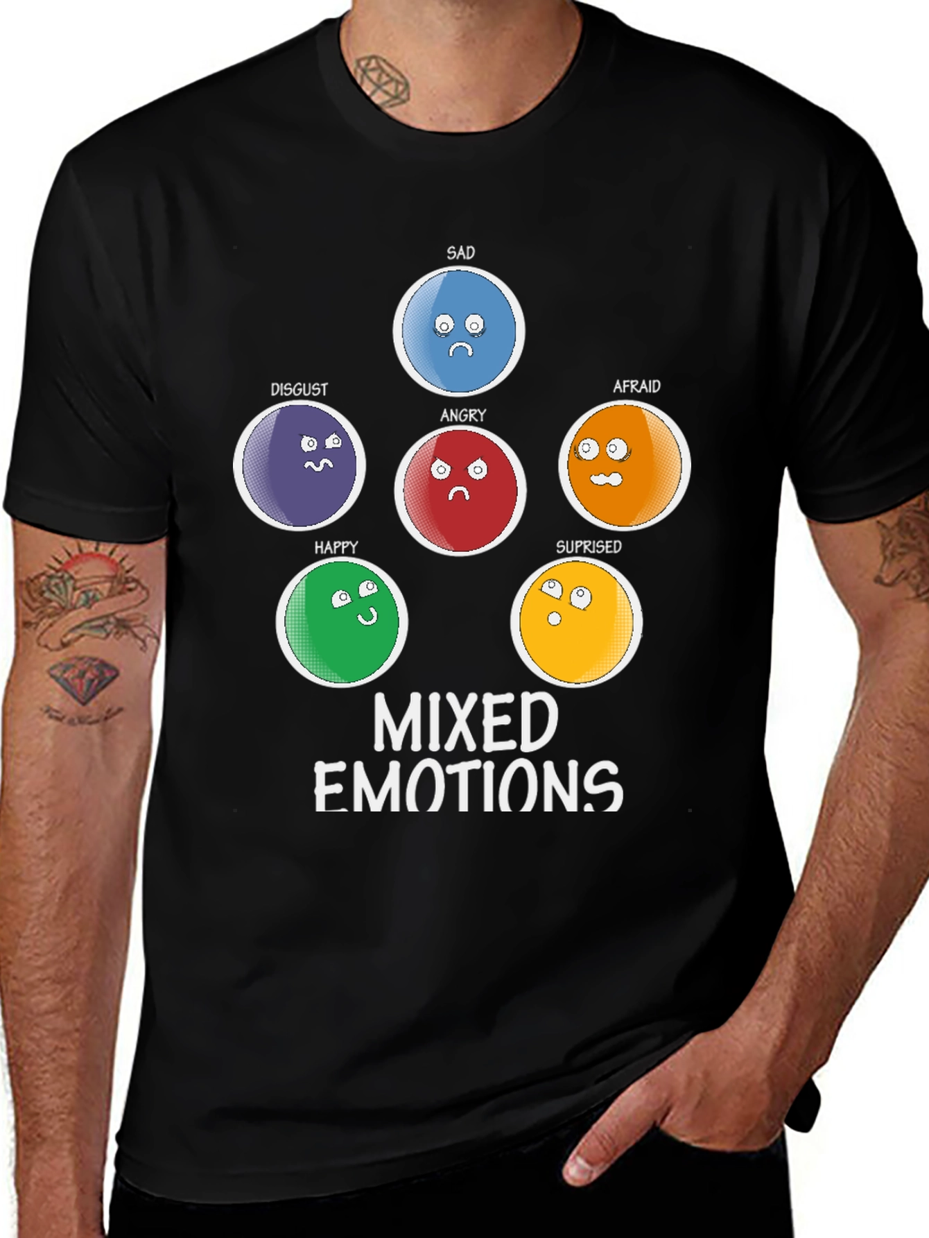 Variant 14 of Mixed Emotions Graphic T-Shirt - Express Yourself!