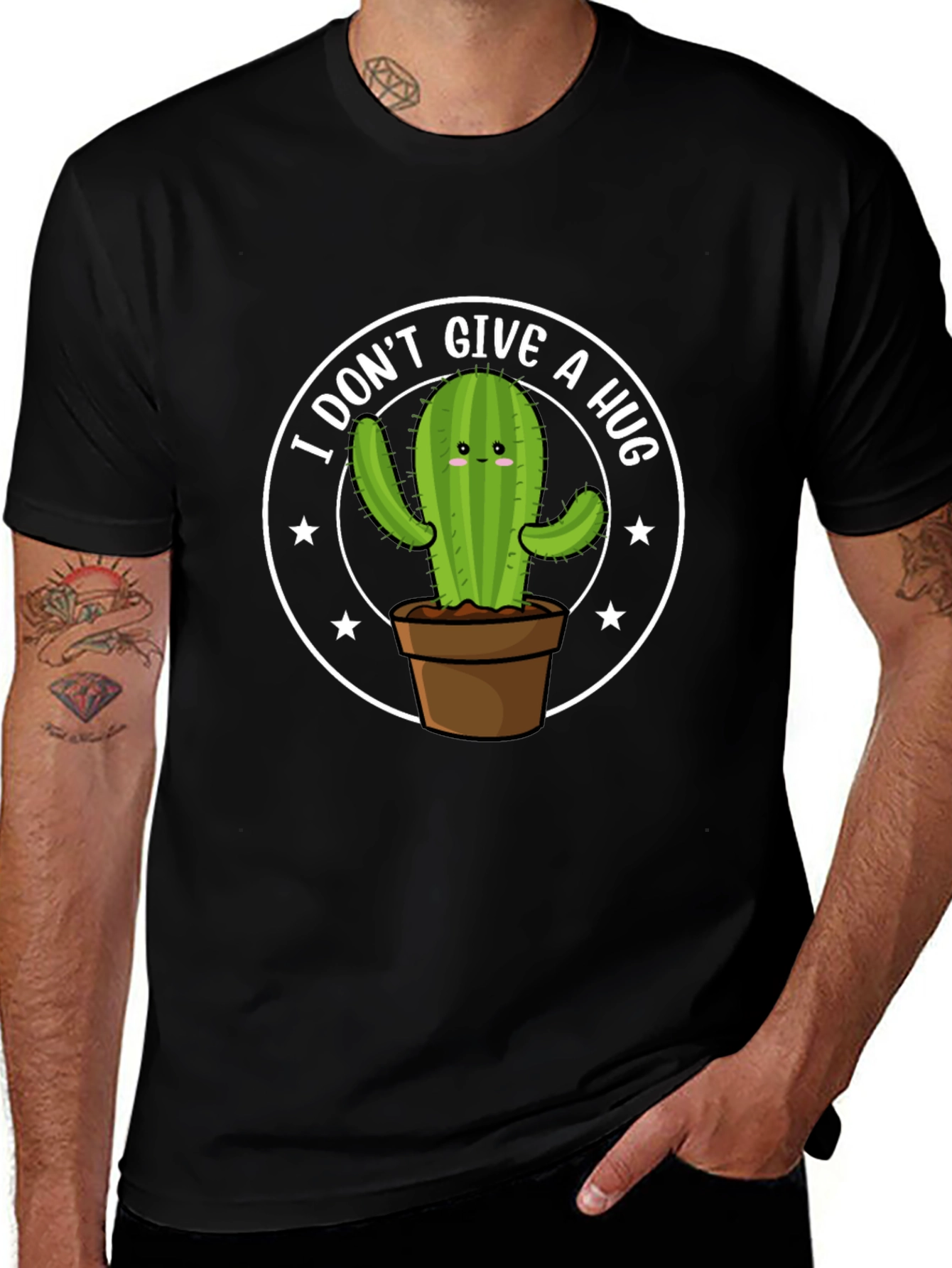 Variant 15 of I Don't Give A Hug Cactus Graphic T-Shirt