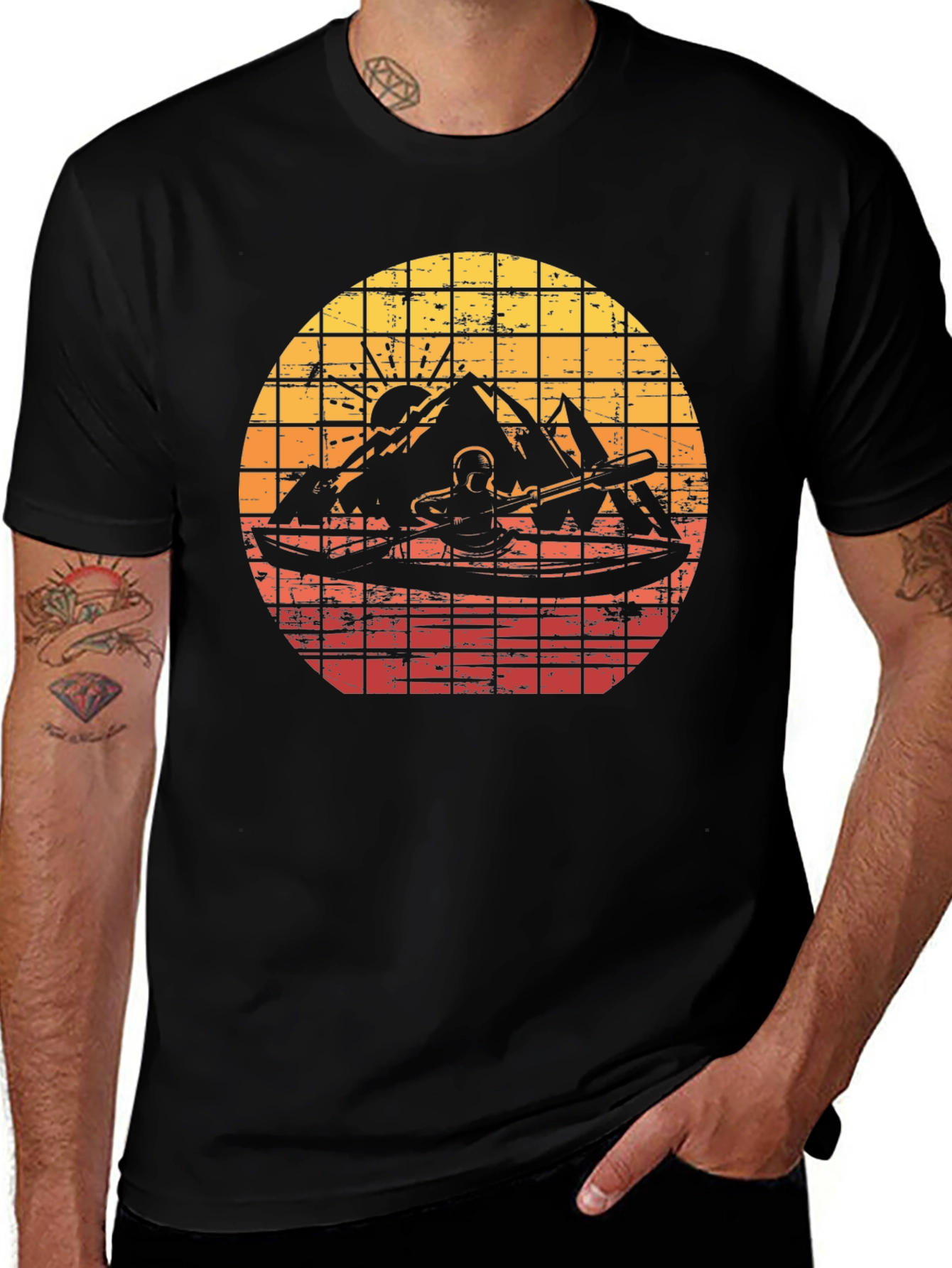 Variant 18 of Retro Sunset Kayak Adventure T-Shirt