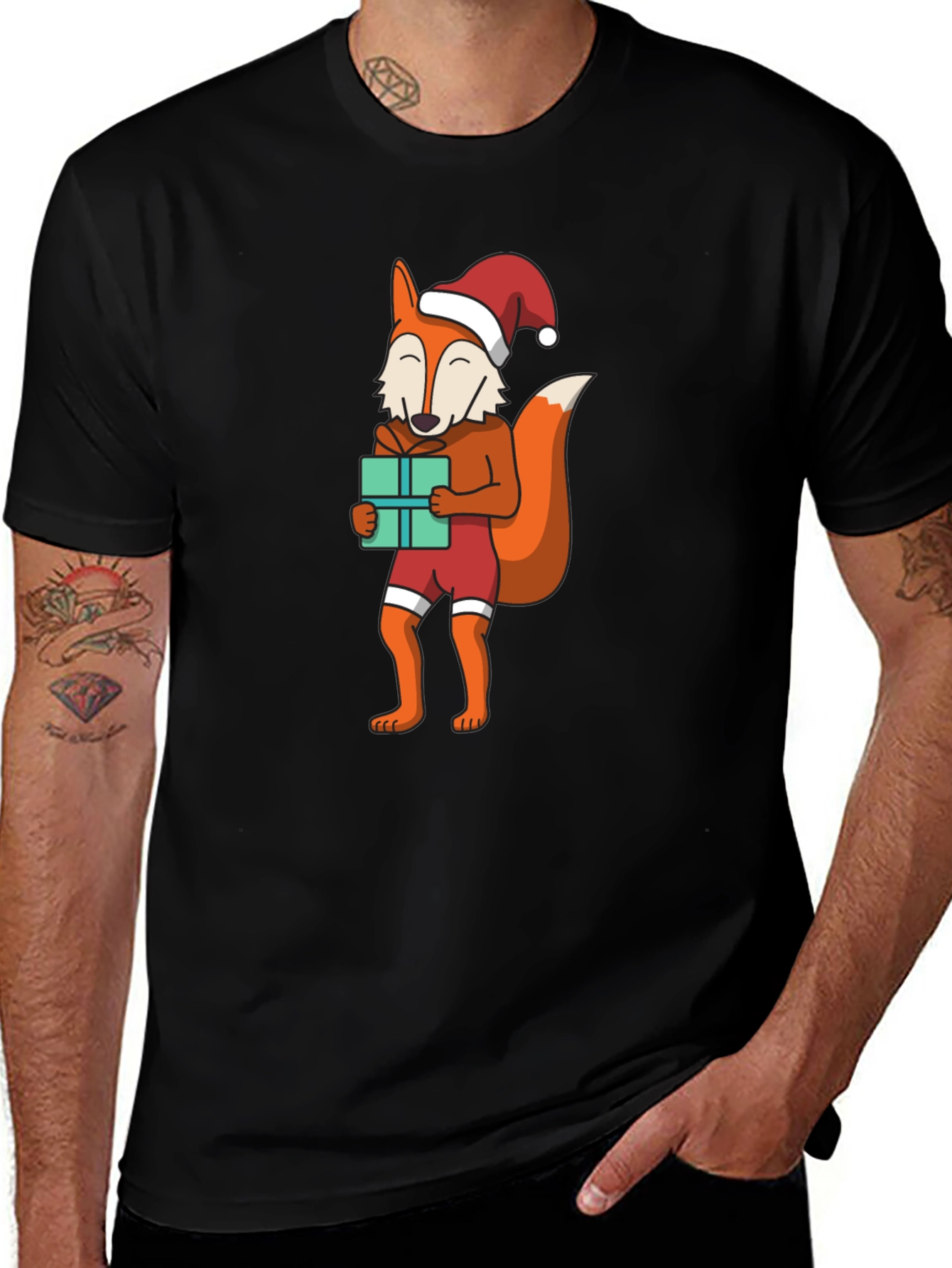 Variant 2 of Festive Fox Graphic Tee - Holiday Gift