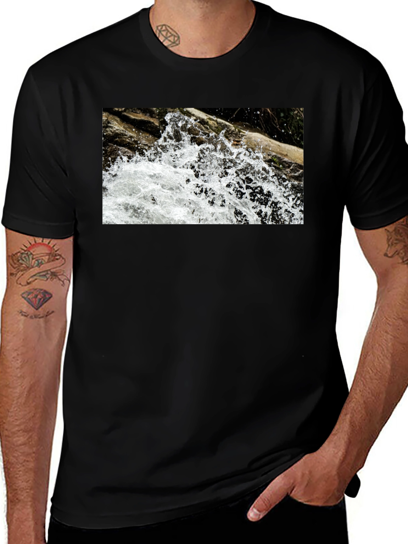 Variant 26 of River Rapids Graphic Tee - Black, Short Sleeve