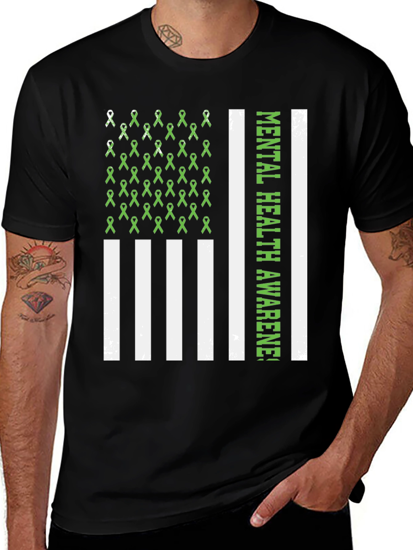 Variant 29 of Mental Health Awareness Ribbon Flag T-Shirt