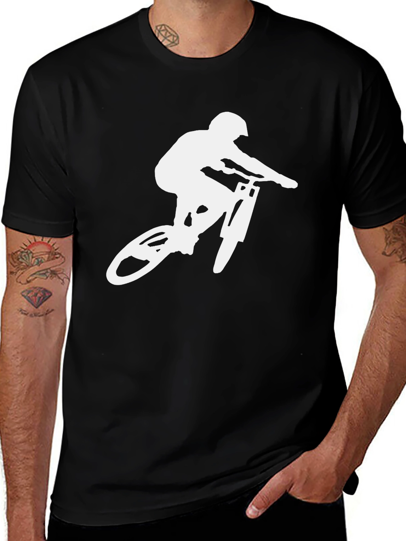 Variant 17 of Mountain Biker Graphic Tee - Black