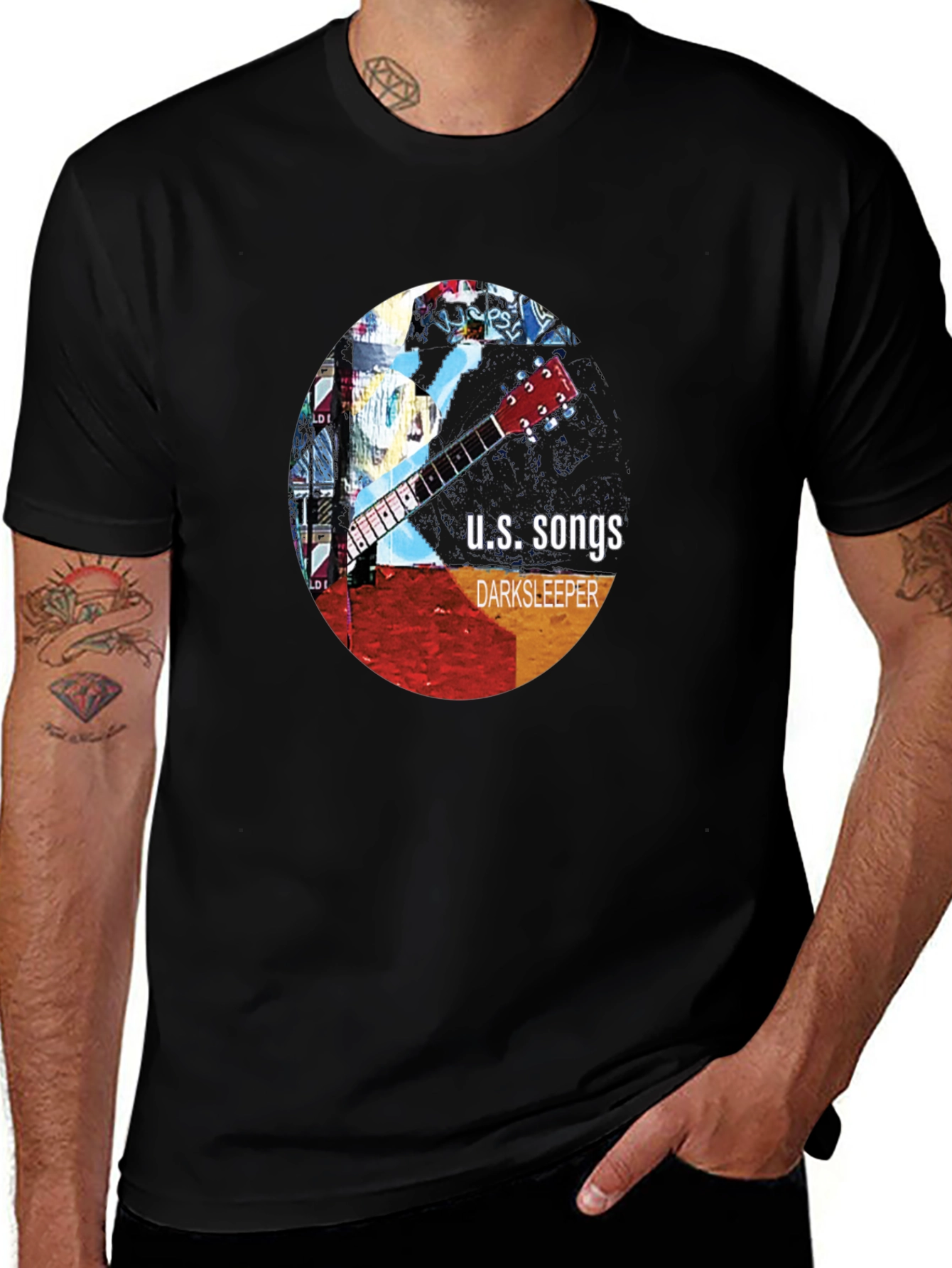 Variant 20 of U.S. Songs DarkSleeper Guitar Graphic Tee