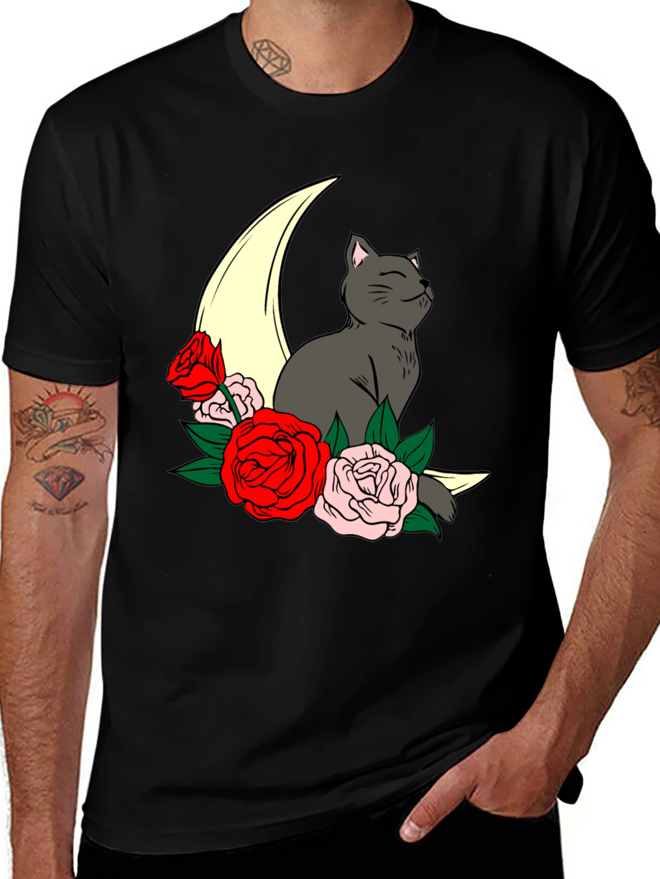 Variant 7 of Cat on Moon T-Shirt