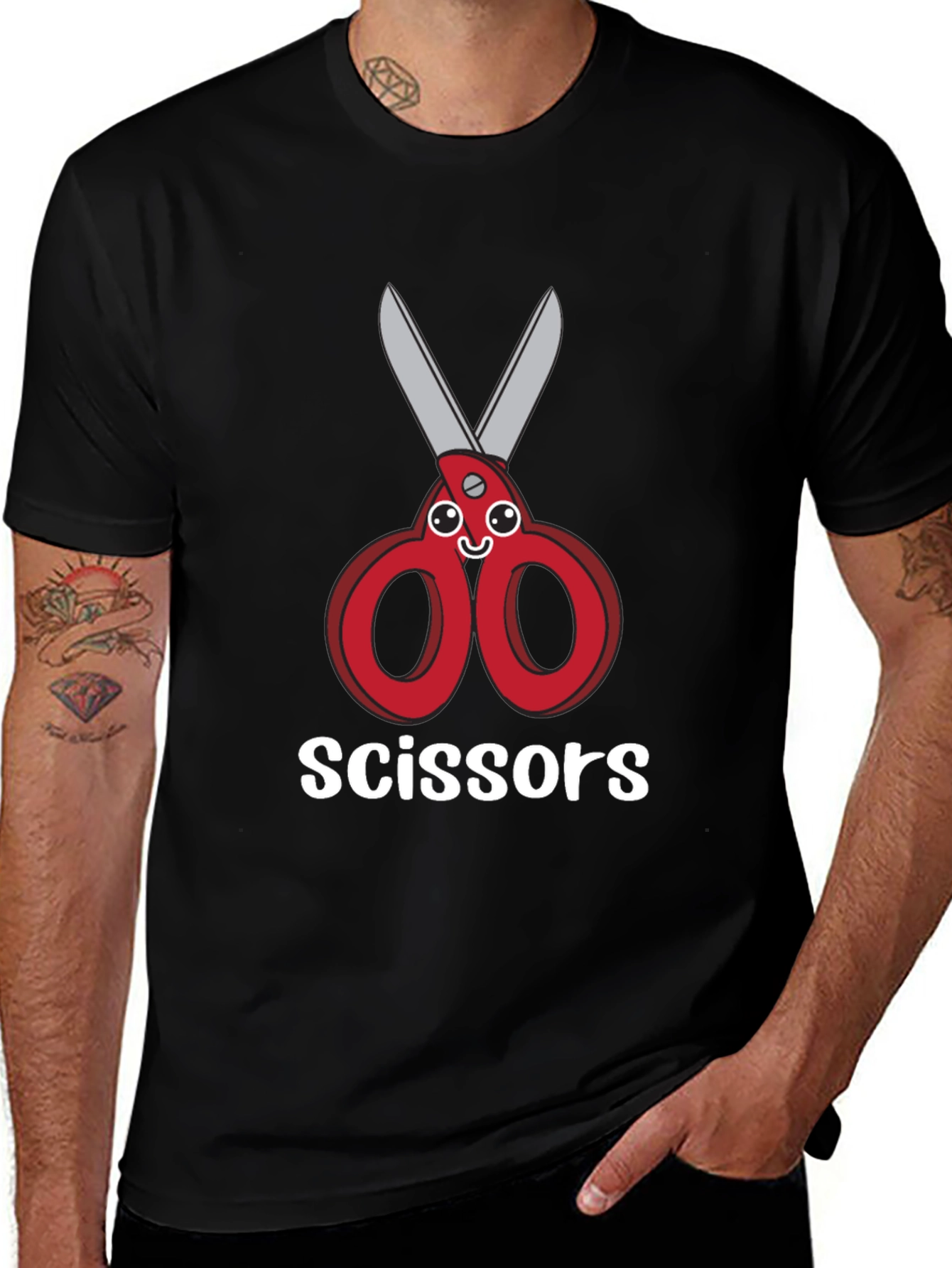 Variant 22 of Funny Cartoon Scissors T-Shirt - Unisex Graphic Tee