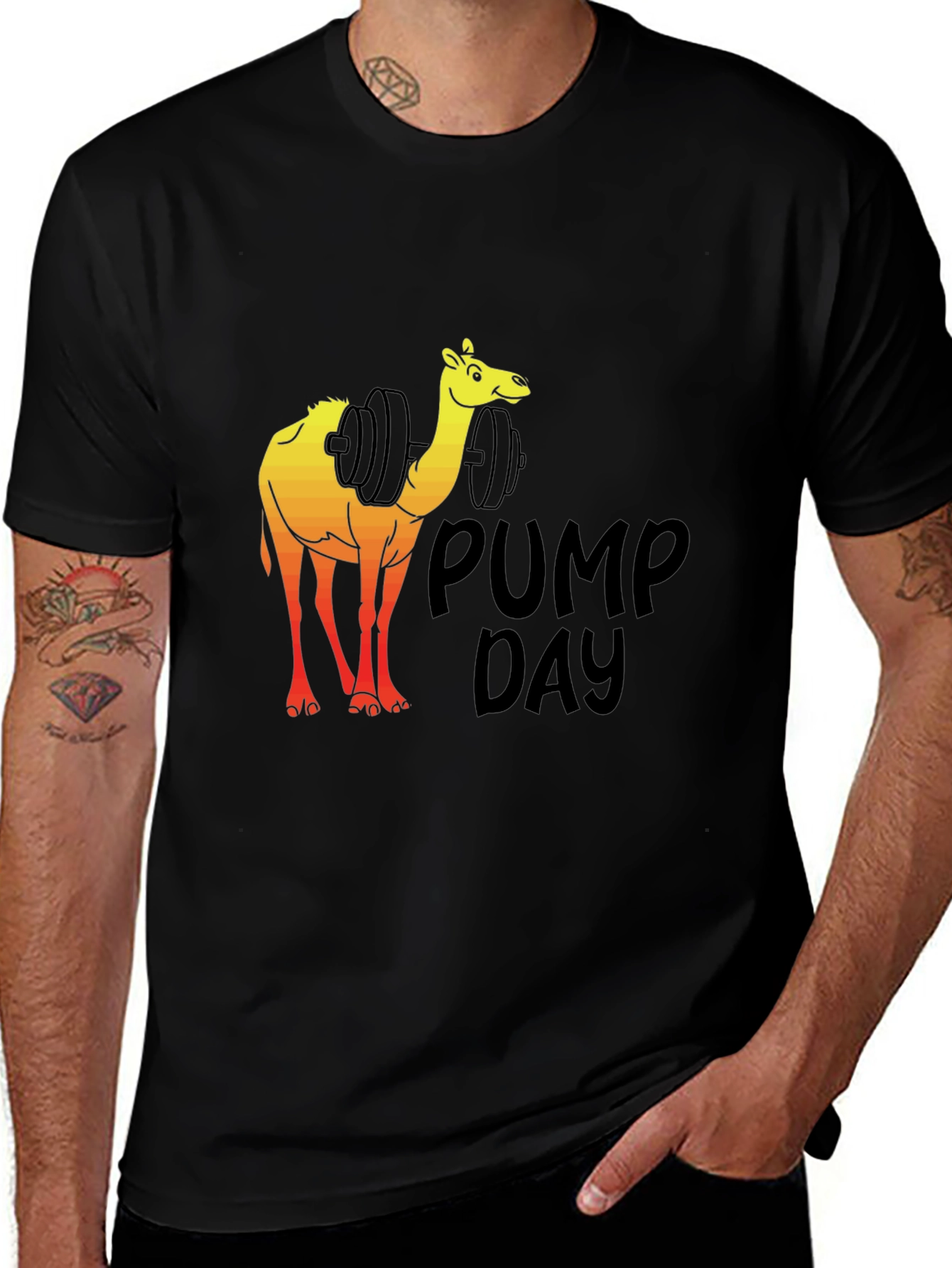 Variant 8 of Camel Pump Day Gym Workout T-Shirt