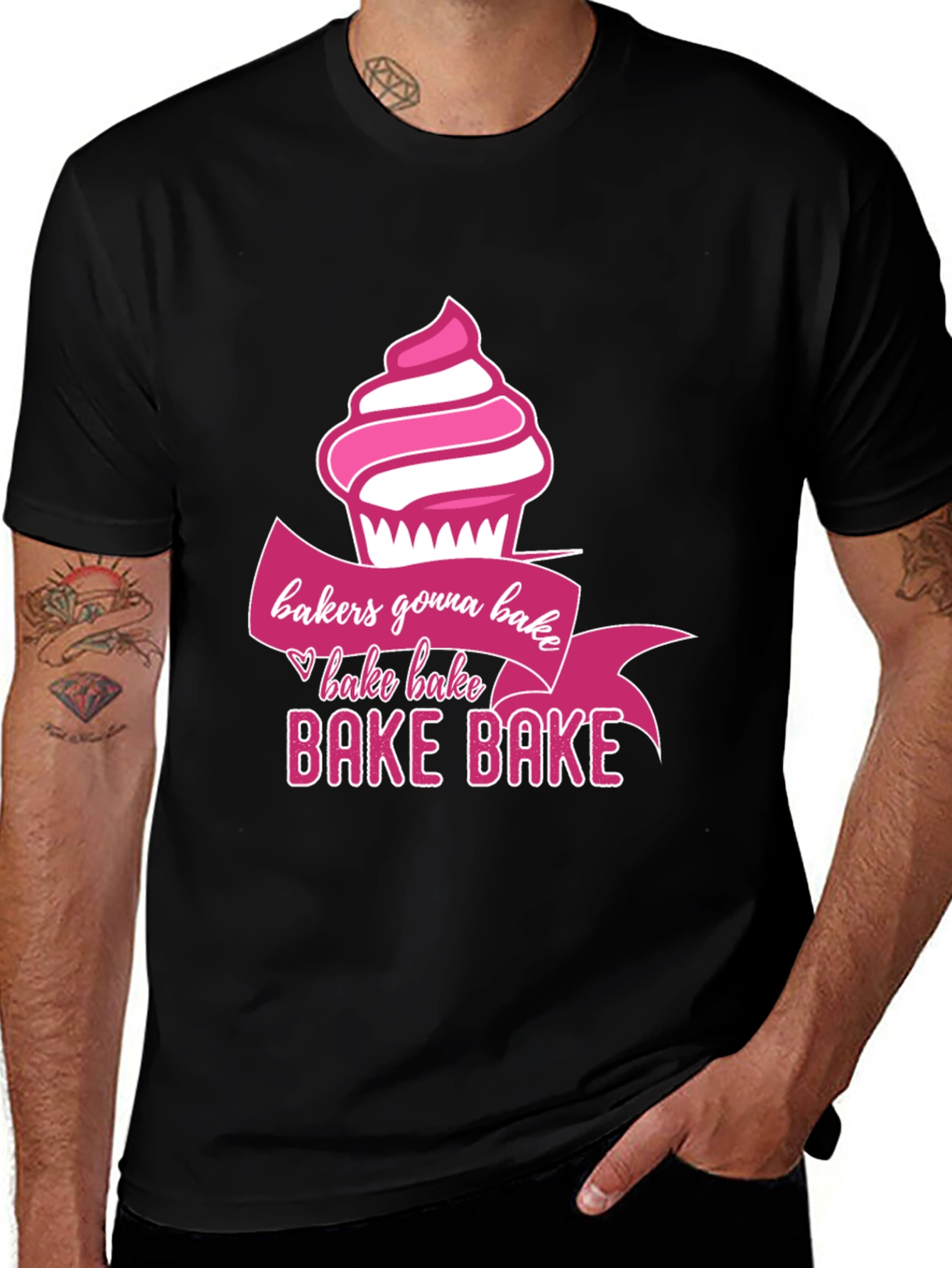 Variant 17 of Bakers Gonna Bake T-Shirt Cupcake Design