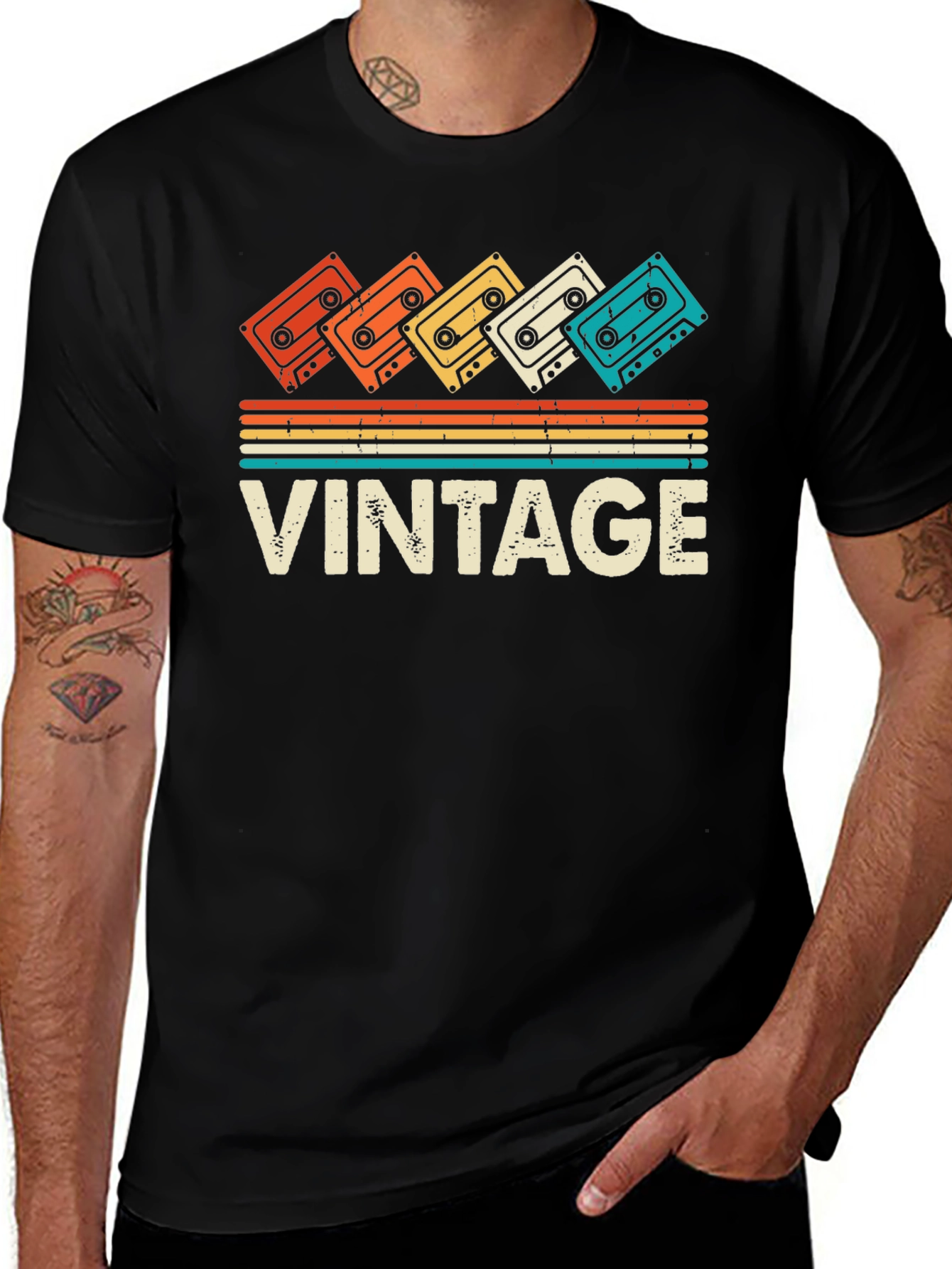 Variant 28 of Retro Cassette Vintage Style Graphic T-Shirt