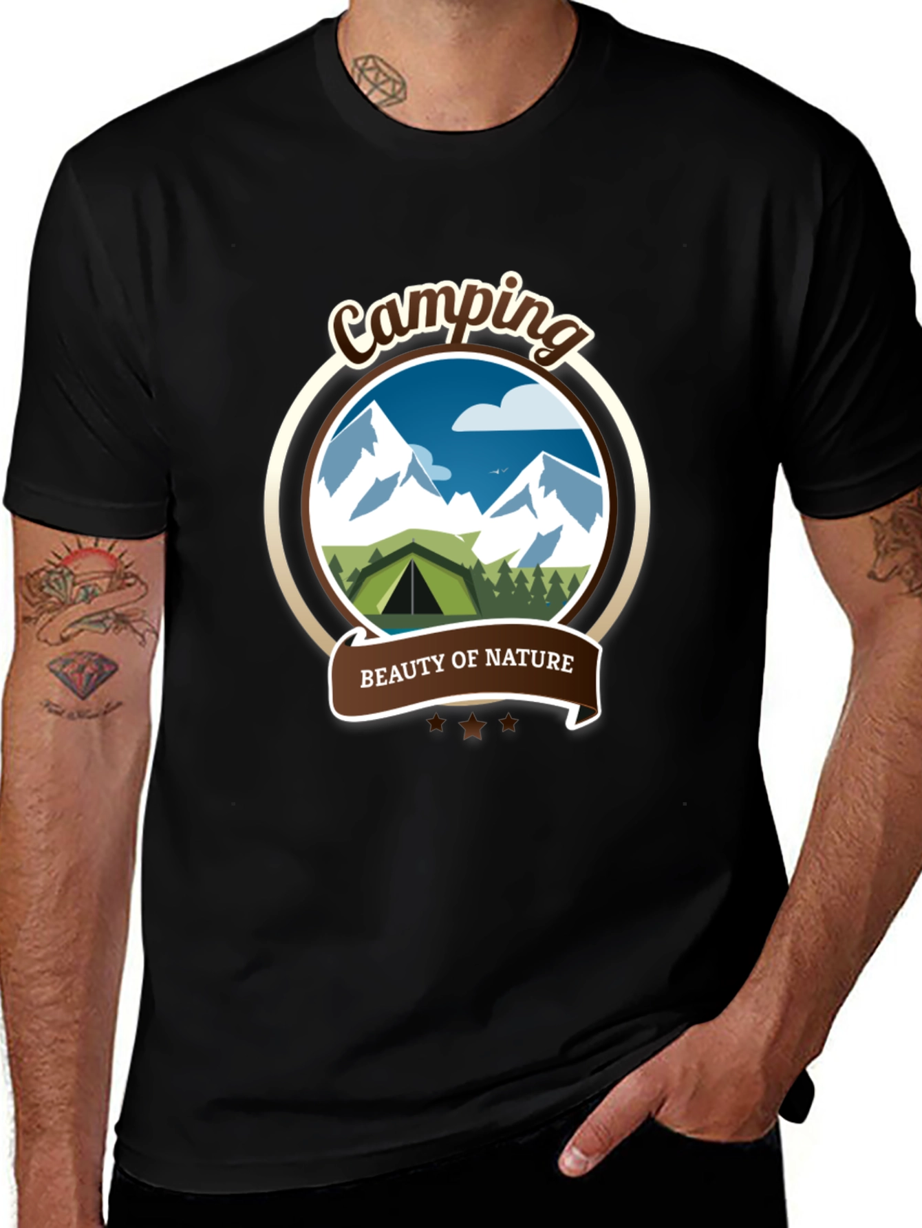 Black Camping Beauty of Nature Graphic Tee main image