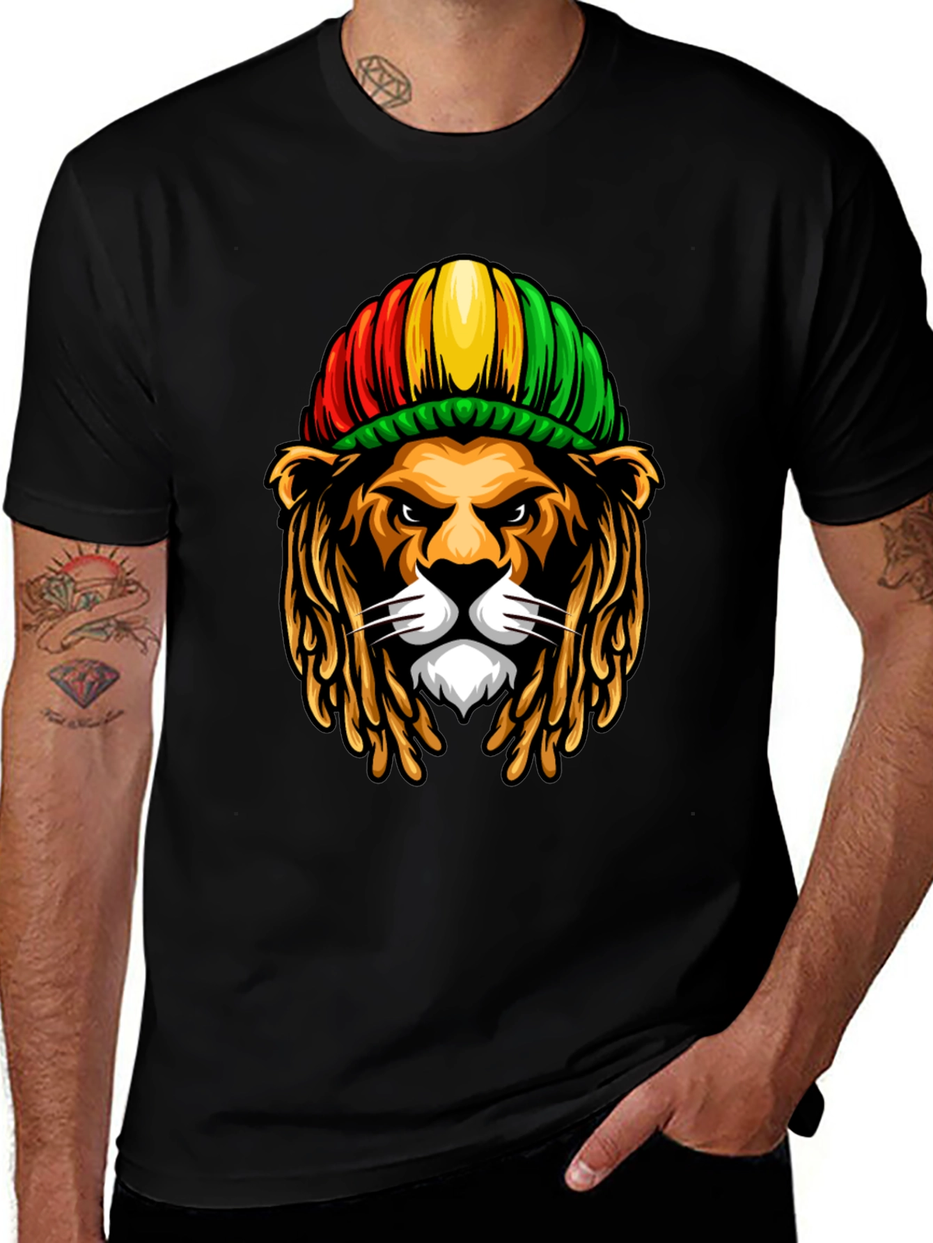 Rasta Lion Graphic Tee - Reggae Style