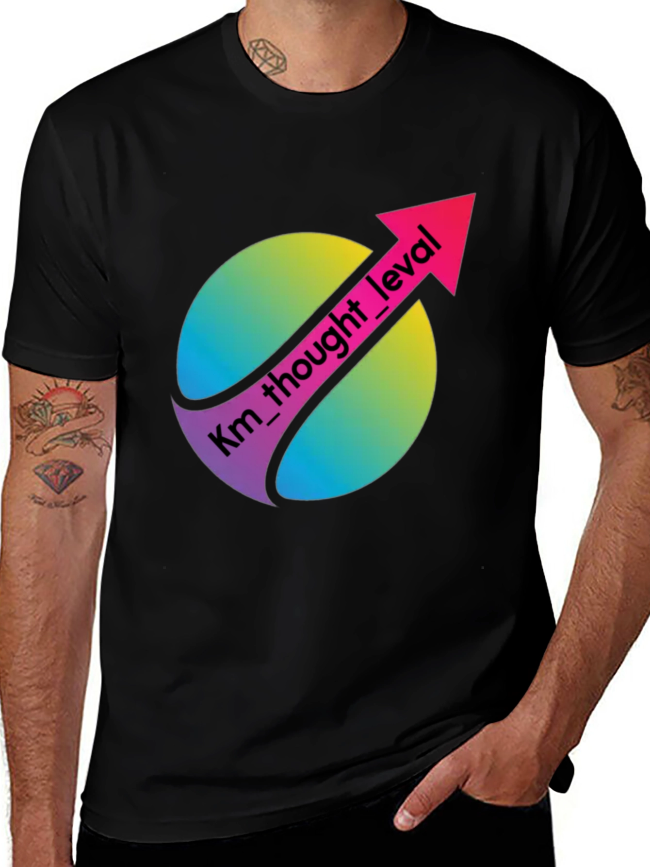 Variant 27 of Km Thought Level Black Graphic T-Shirt