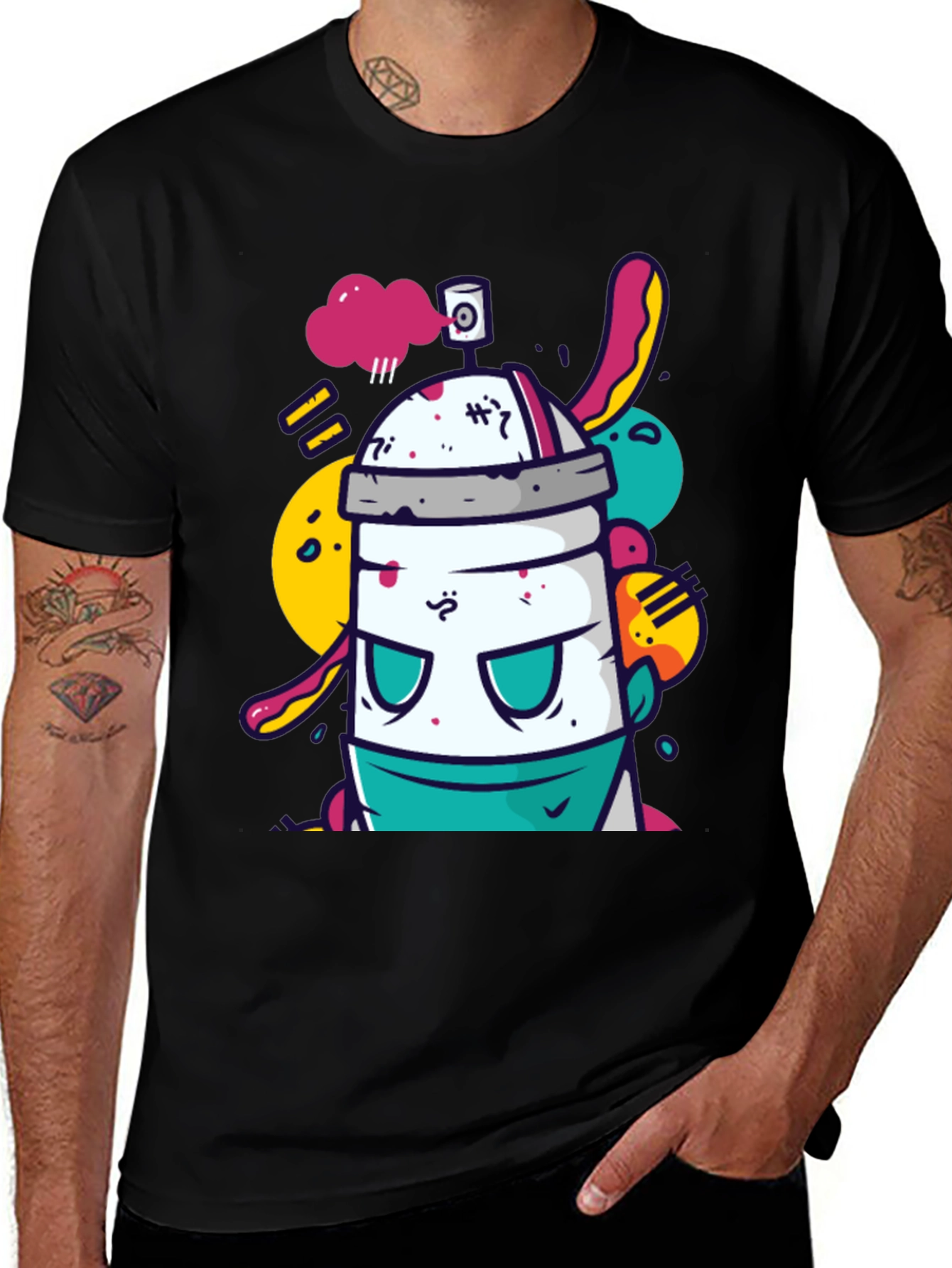 Variant 27 of Funky Spray Can Graphic T-Shirt