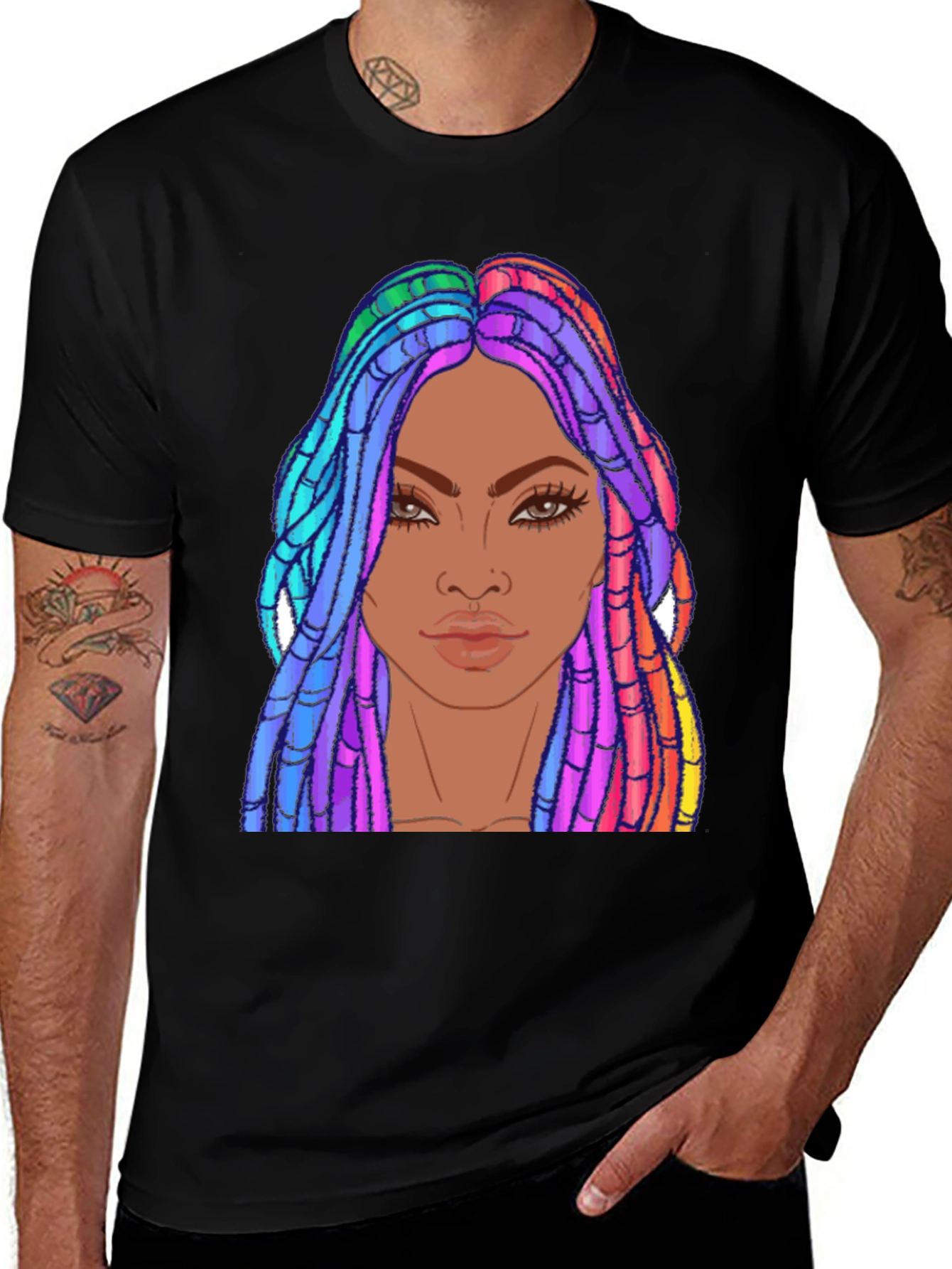 Variant 6 of Vibrant Afro Hair Graphic T-Shirt
