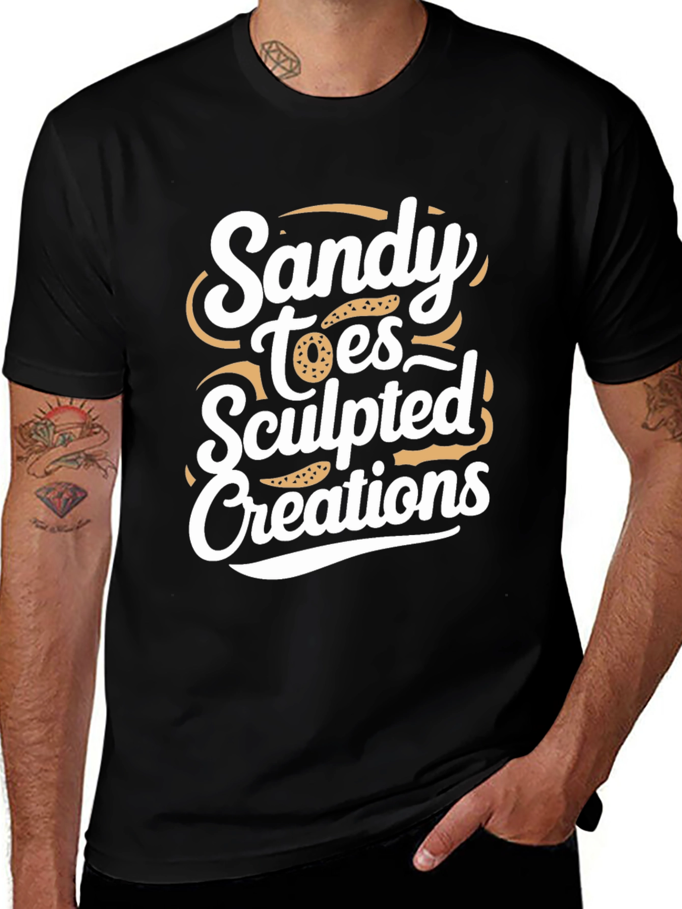 Variant 9 of Sandy Toes Sculpted Creations Black T-Shirt