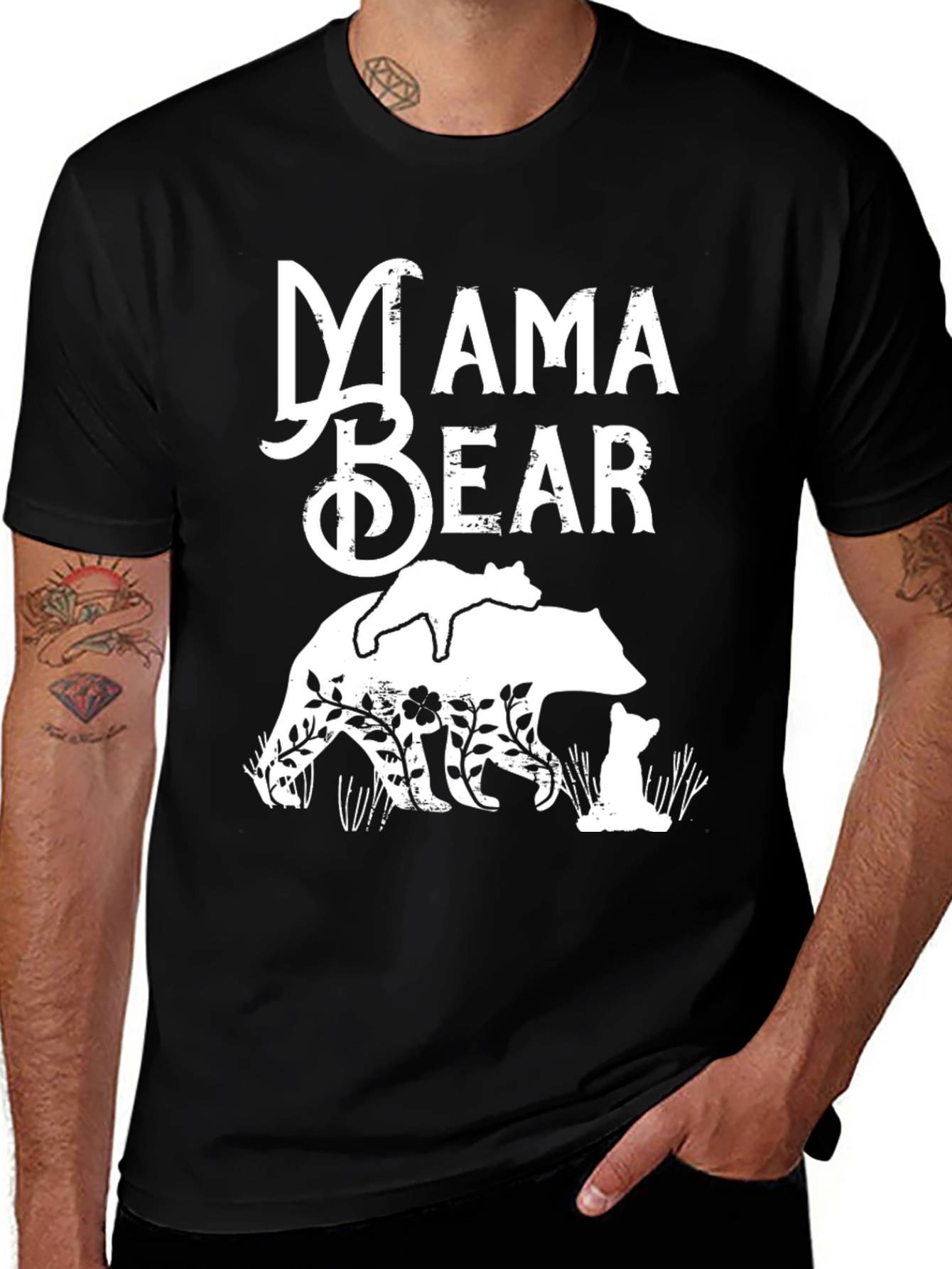 Variant 8 of Mama Bear Graphic T-Shirt - Black