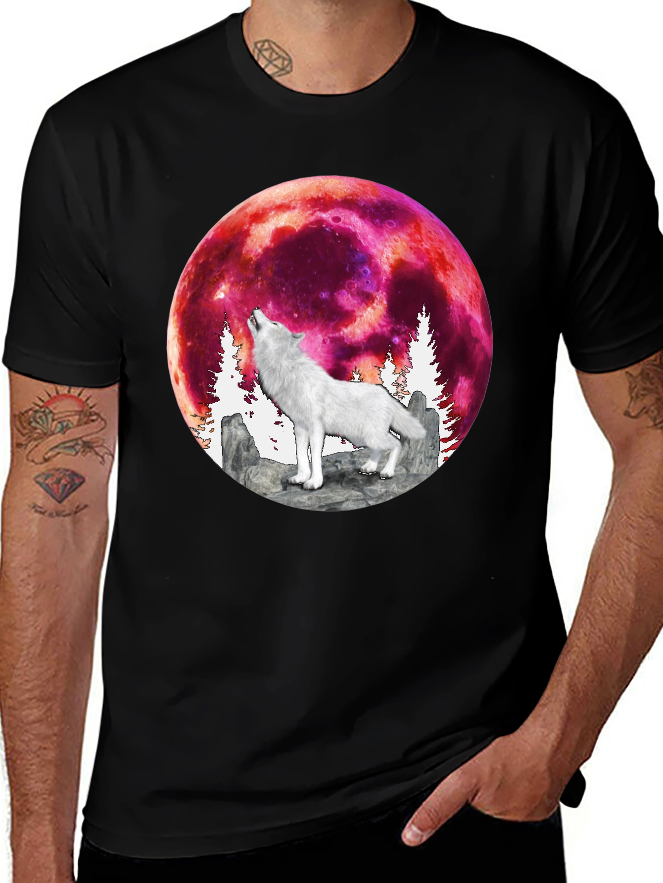 Variant 21 of Wolf Howling at Moon Graphic T-Shirt
