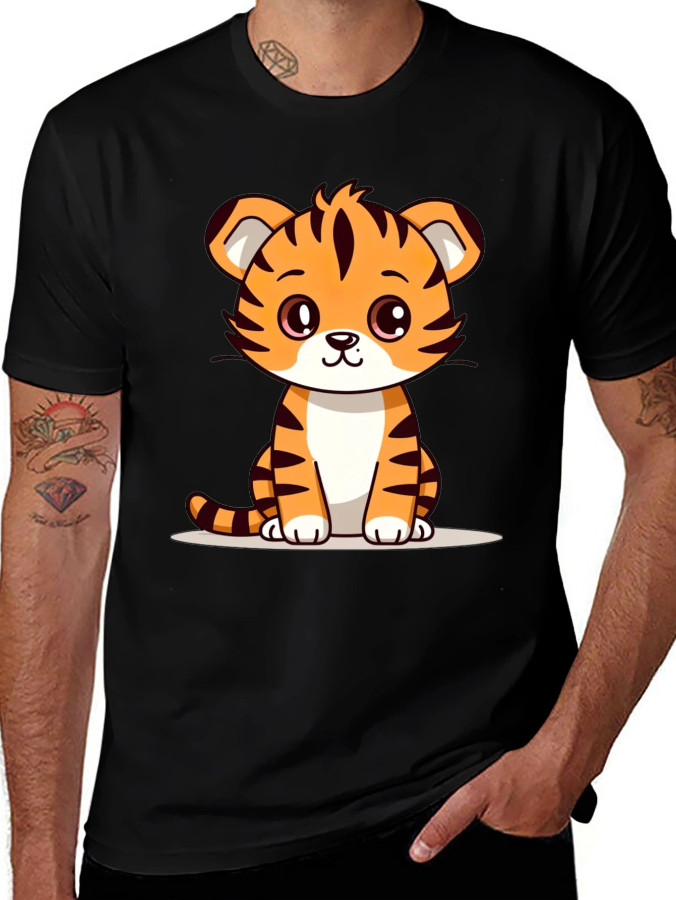 Variant 23 of Cute Cartoon Tiger Graphic Tee