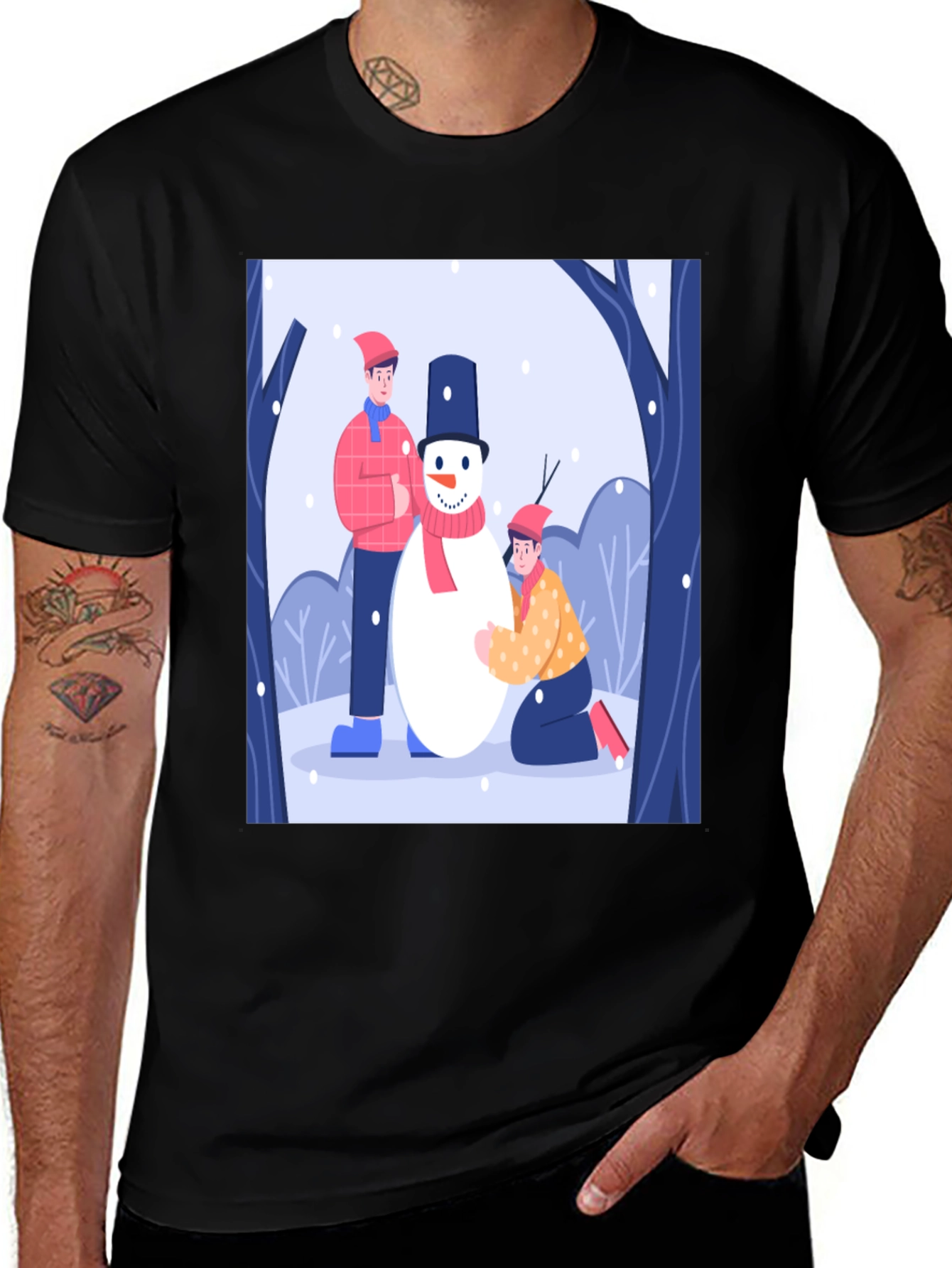 Variant 8 of Festive Snowman Graphic Tee