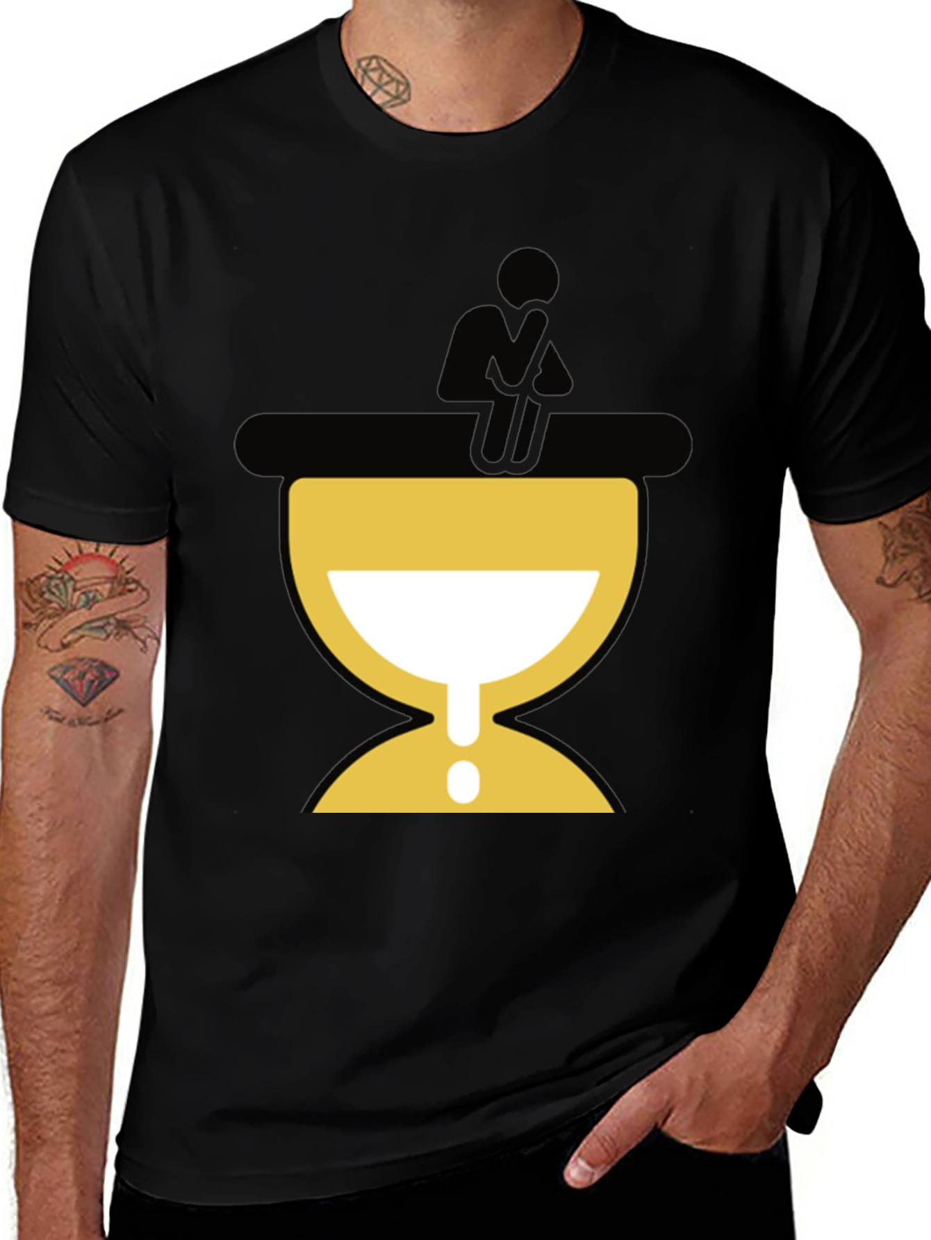 Variant 11 of Pensive Hourglass Graphic Tee - Unique Design