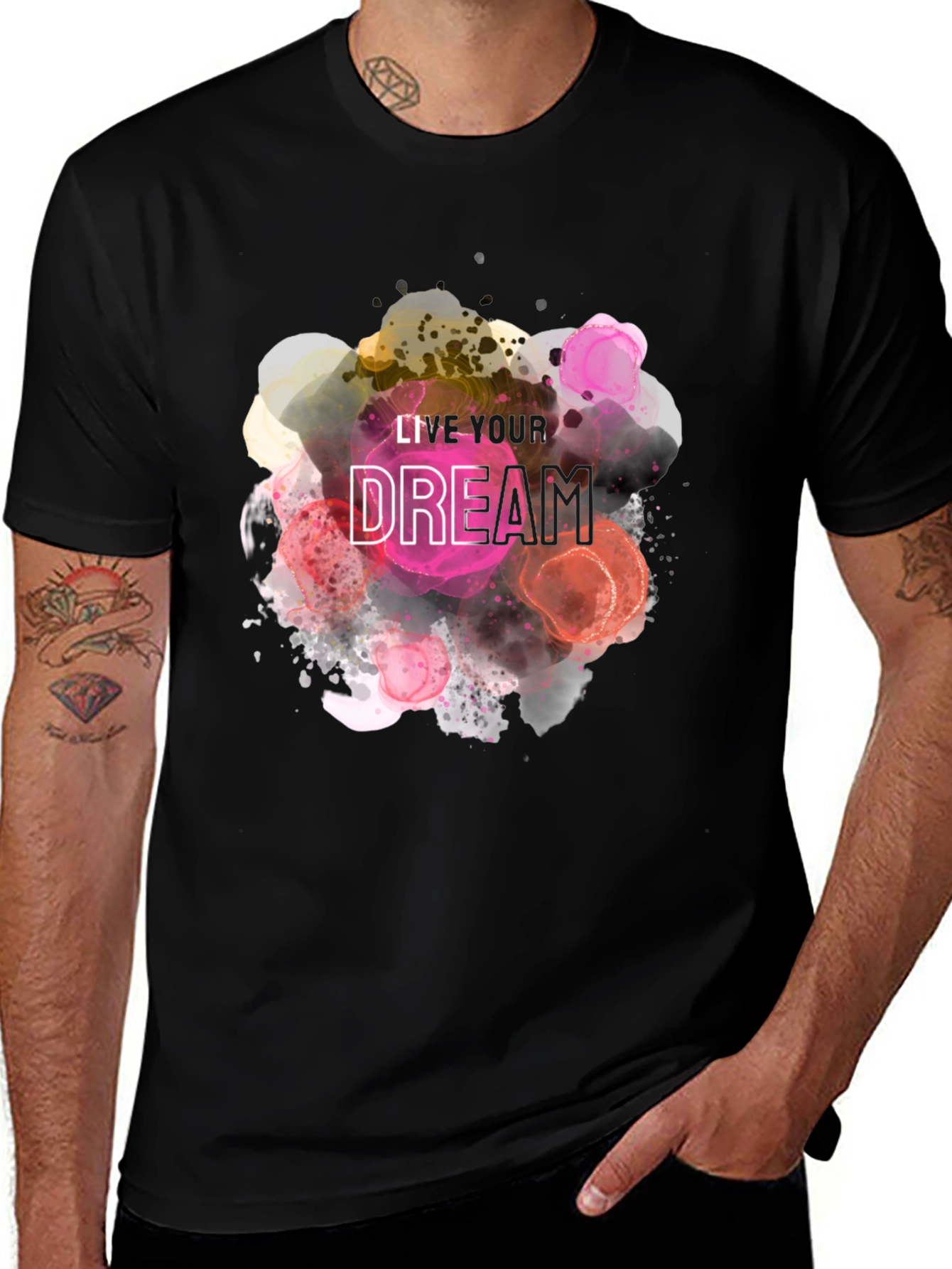 Variant 6 of Live Your Dream Graphic T-Shirt - Artistic Design