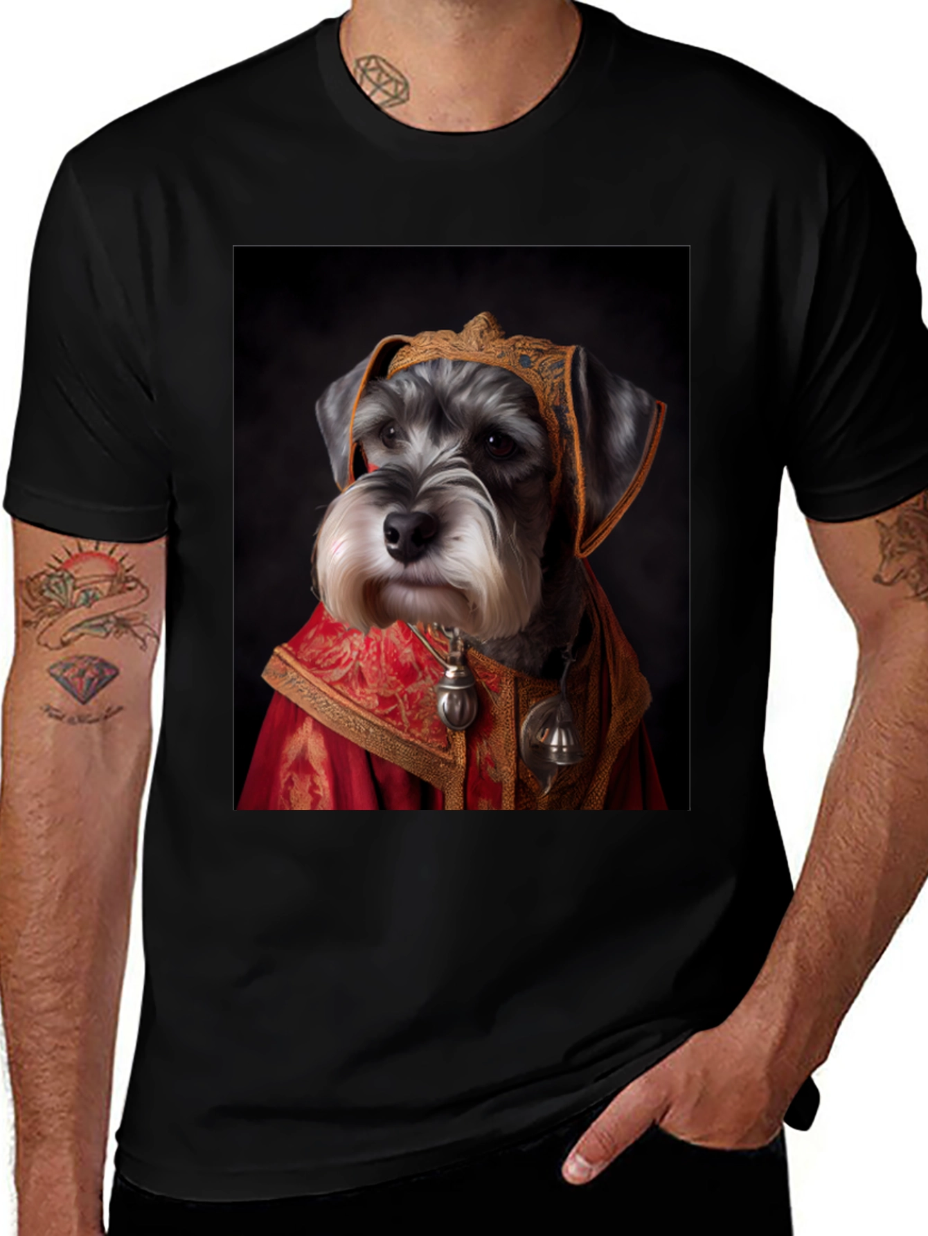Dog Portrait T-Shirt - Regal Schnauzer
