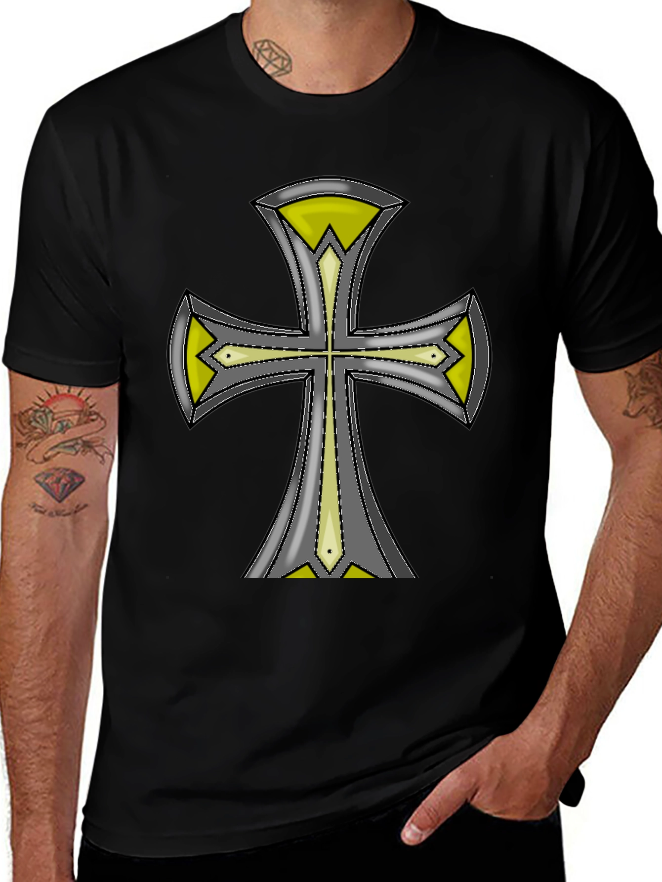 Variant 16 of Crusader Knight Cross T-Shirt - Medieval Graphic Tee