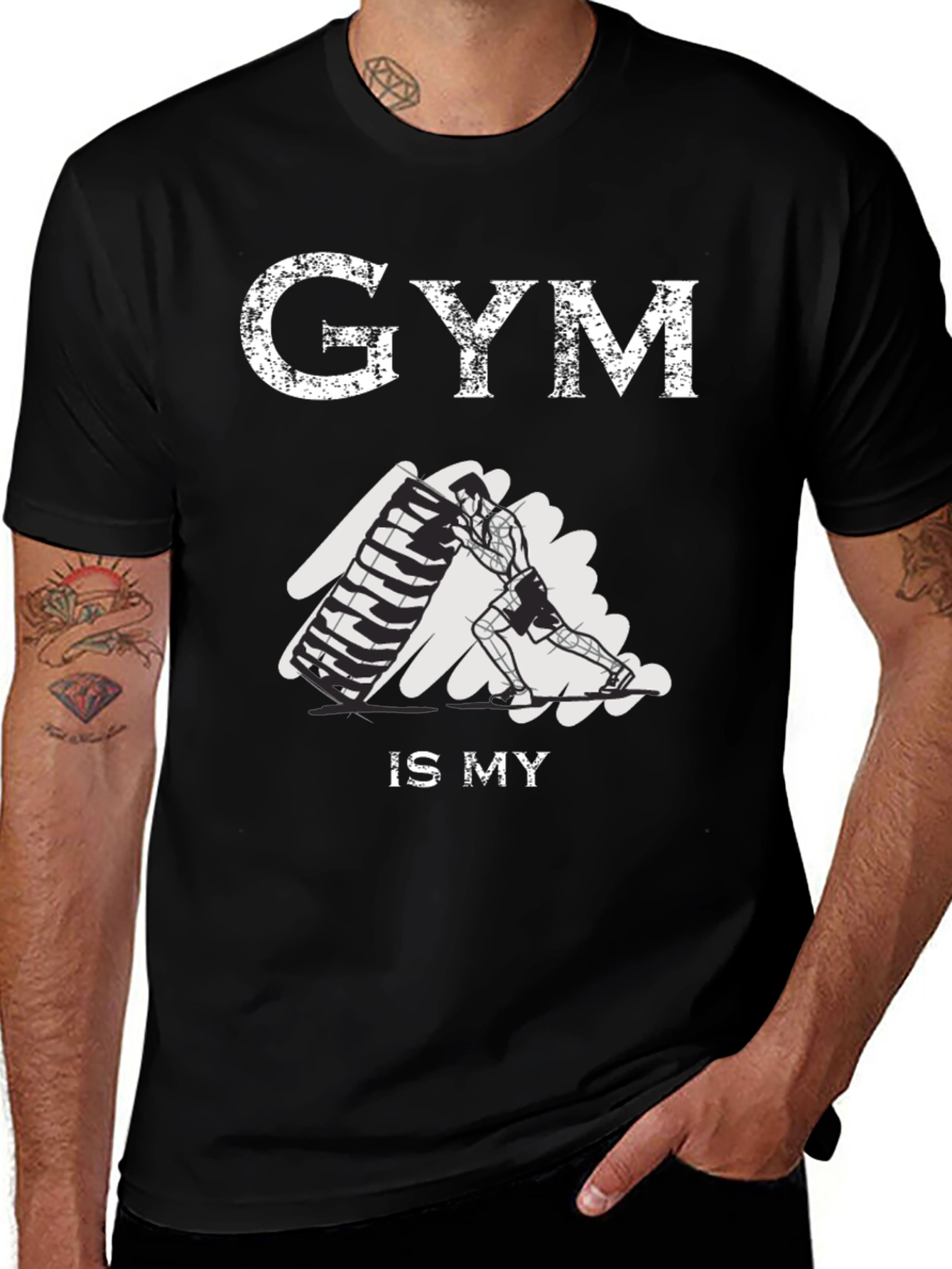 Variant 17 of Gym Is My Life T-Shirt: Fitness Motivation Tee