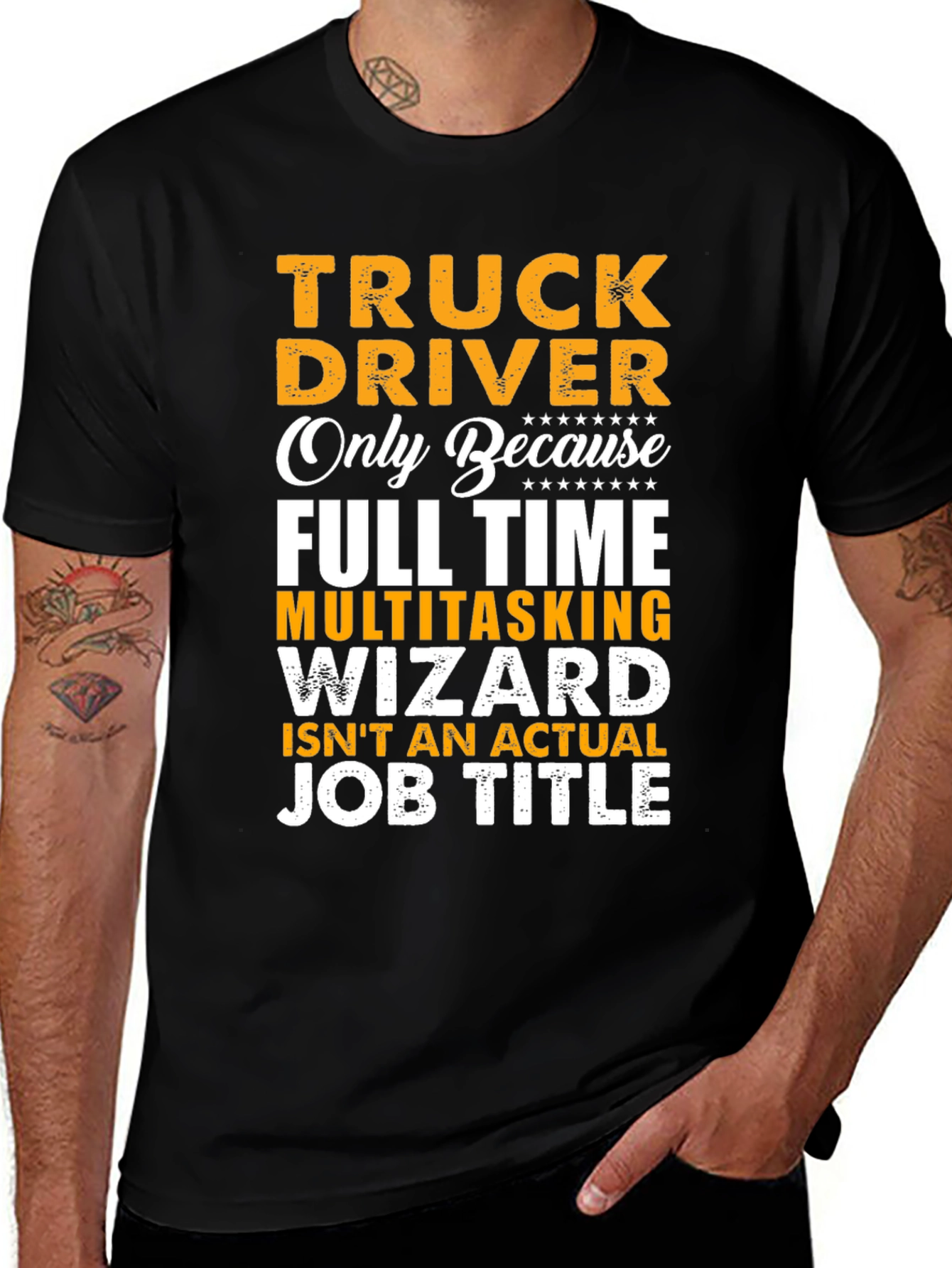 Variant 16 of Truck Driver Multitasking Wizard Graphic Tee