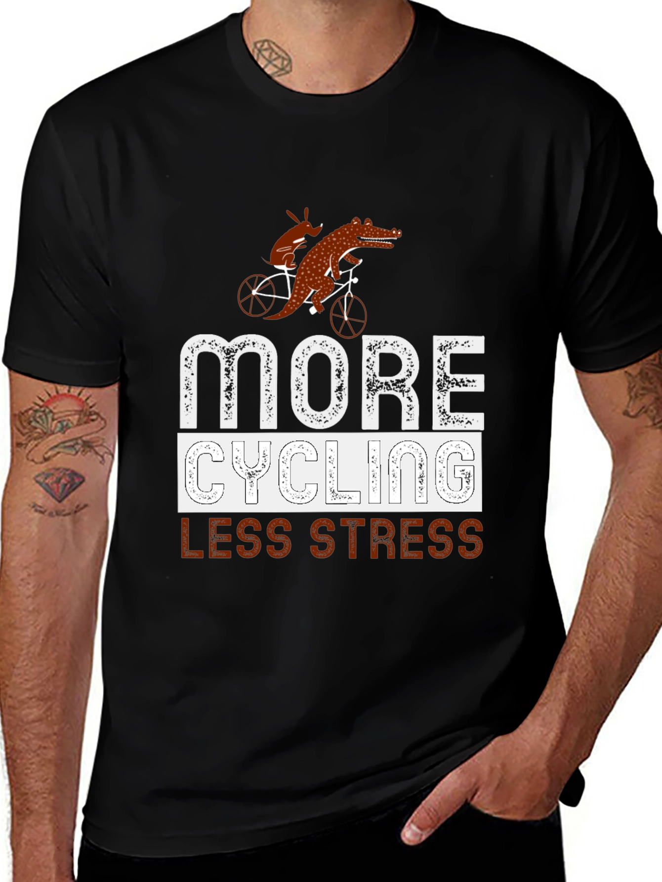 Variant 17 of More Cycling Less Stress Graphic Tee