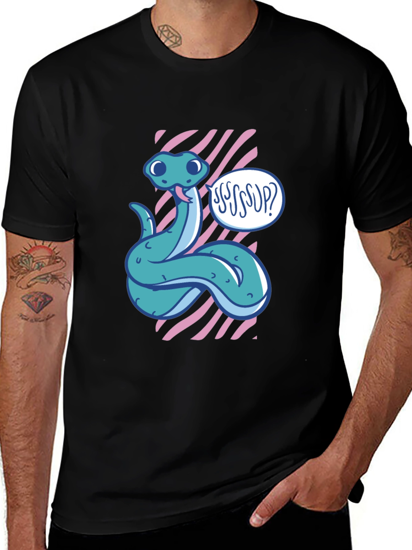 Variant 14 of Ssss'up Snake Graphic Tee - Cool & Quirky Design