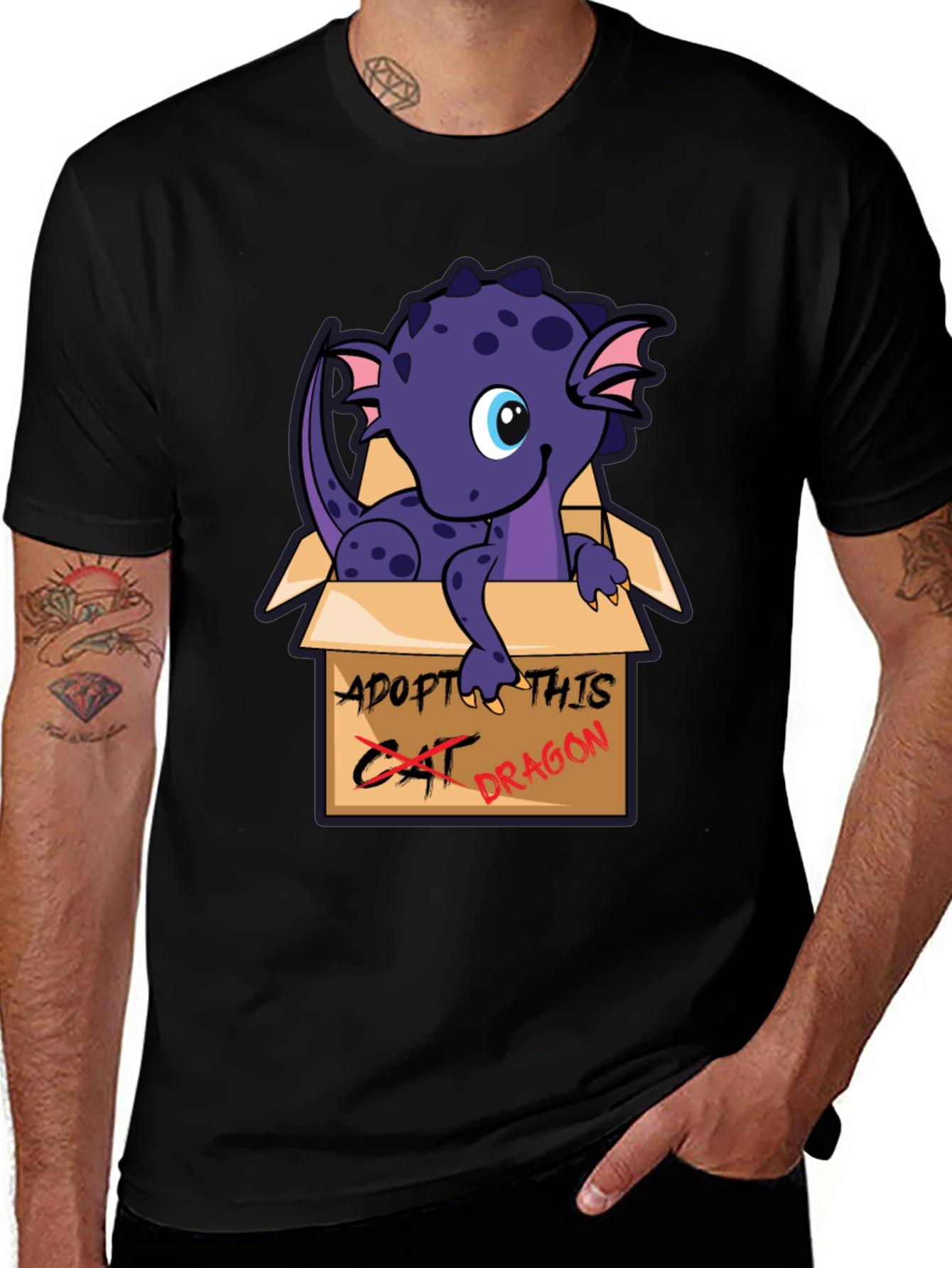 Variant 12 of Adopt This Dragon T-Shirt - Cute Cartoon Design