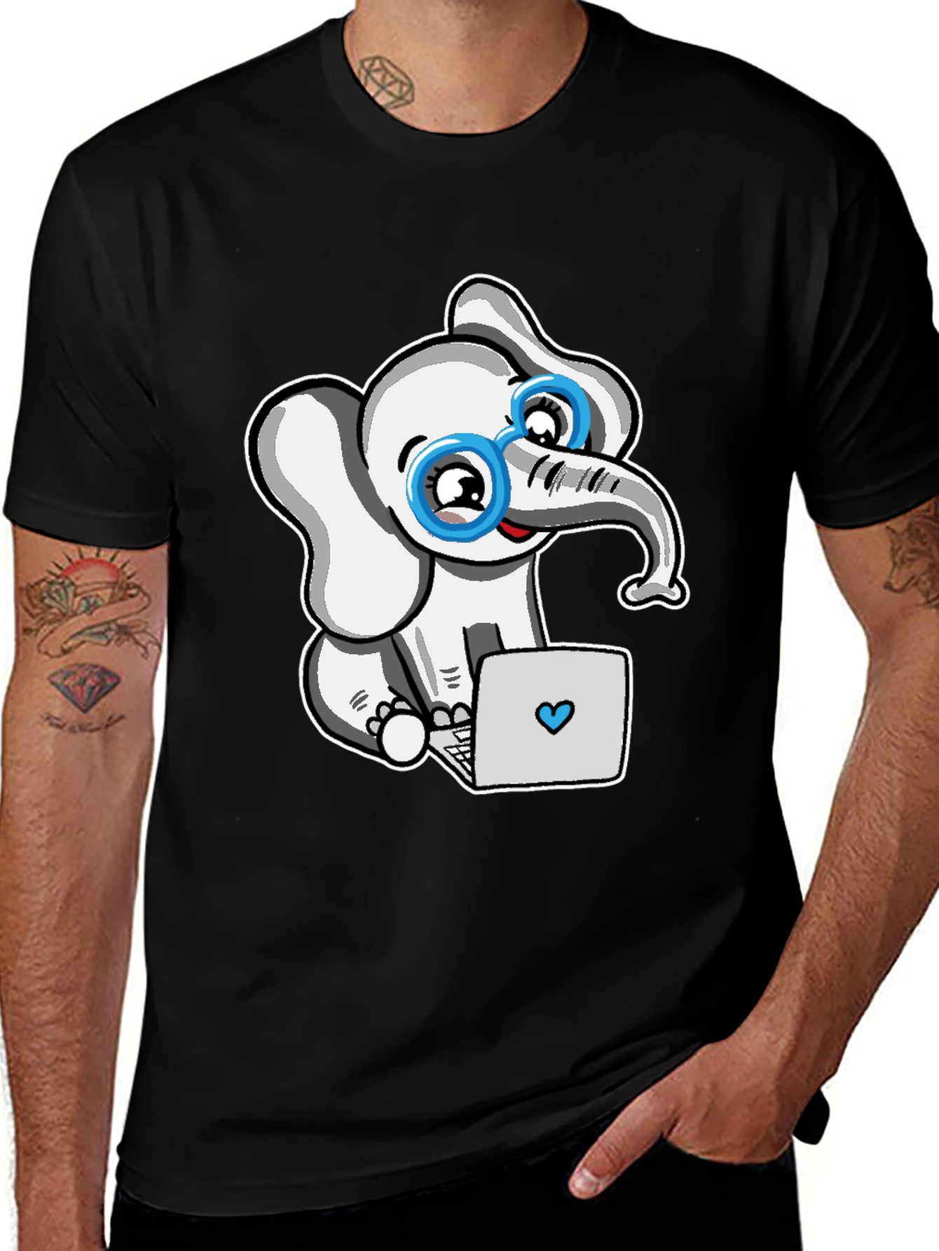 Variant 16 of Cute Elephant with Glasses T-Shirt
