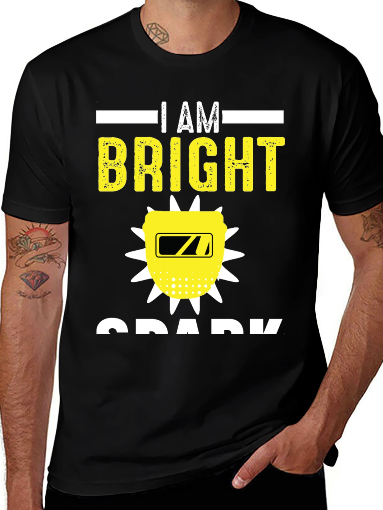 Variant 6 of I Am Bright Spark T-Shirt - Black