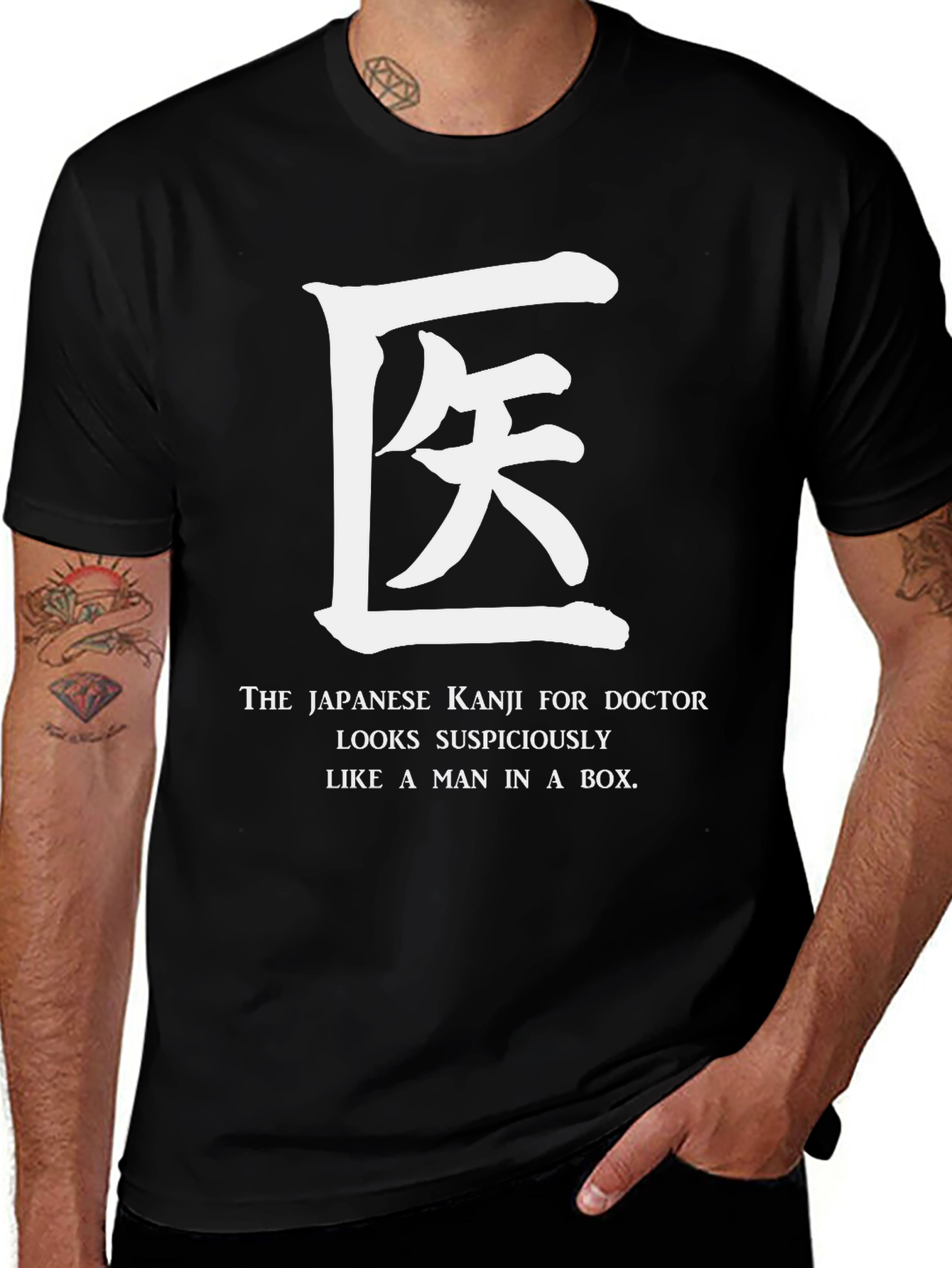 Variant 20 of Japanese Kanji Doctor T-Shirt - Man in a Box Funny Tee