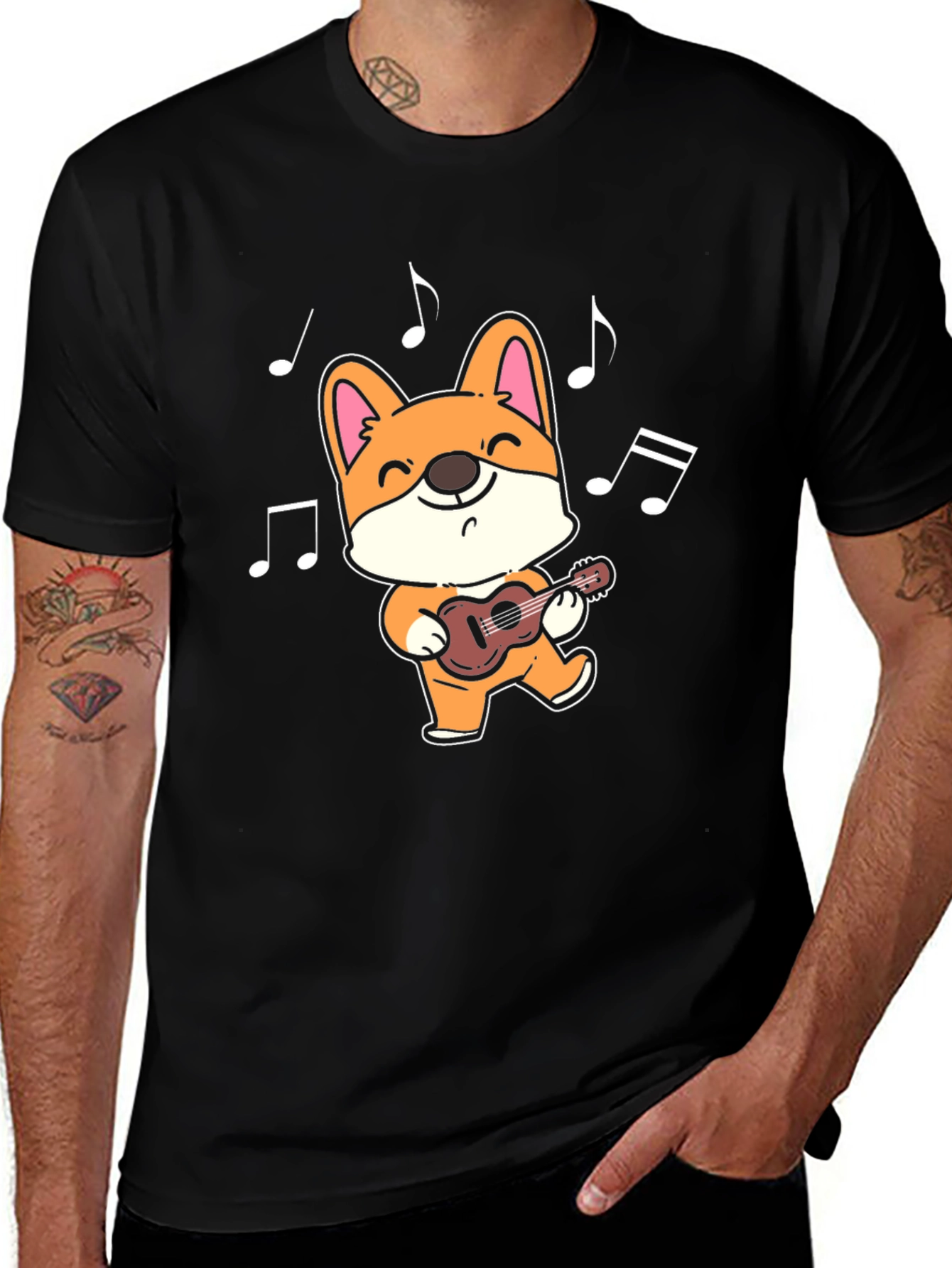 Variant 2 of Corgi Guitar Player T-Shirt