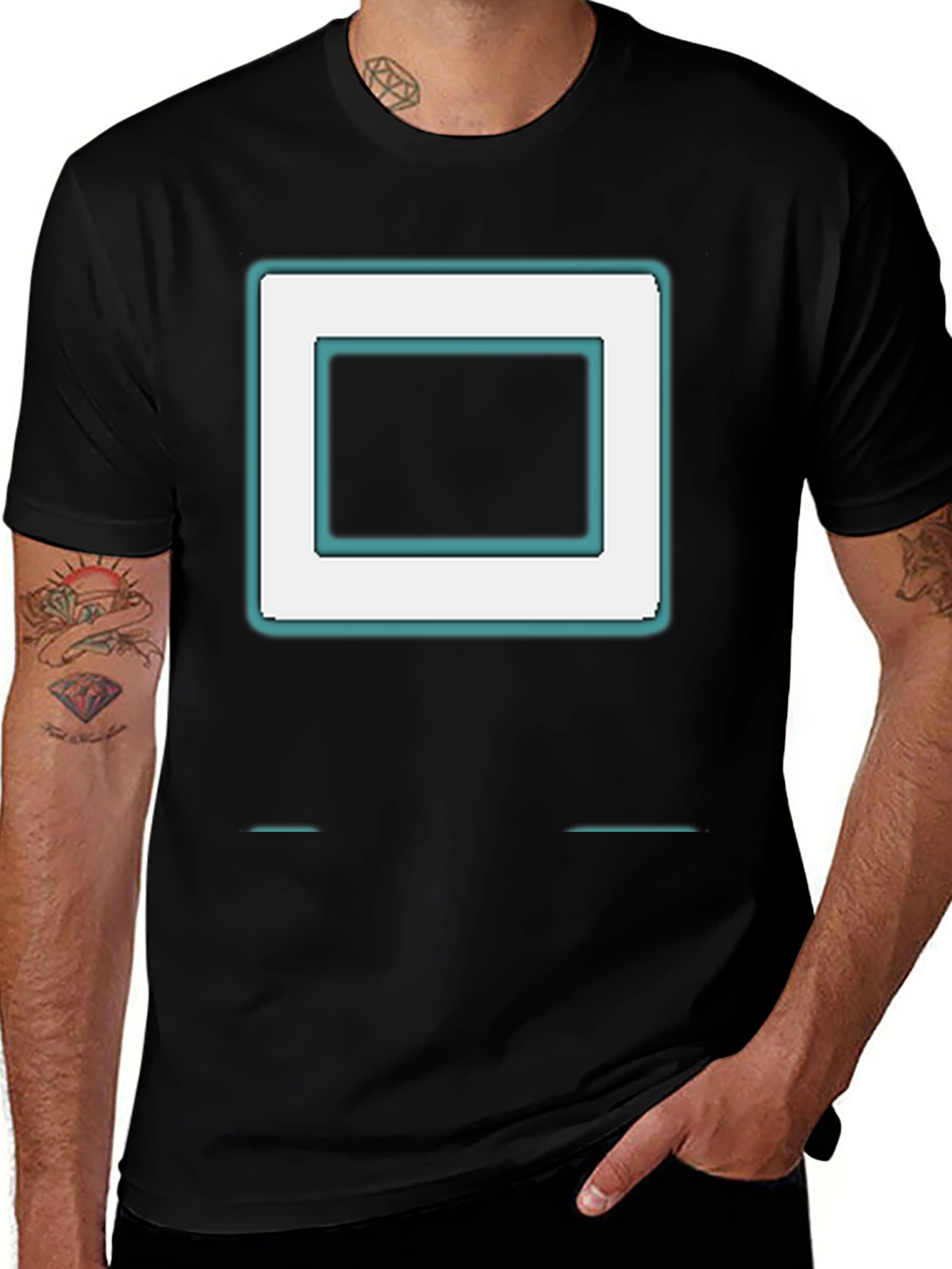 Variant 7 of Retro Square Graphic Tee - Modern Style