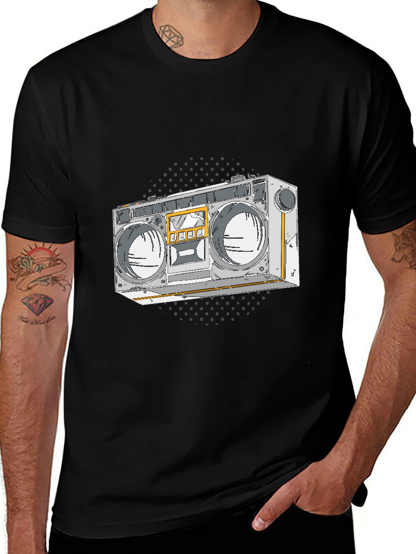 Variant 22 of Boombox Graphic Tee - Retro Style