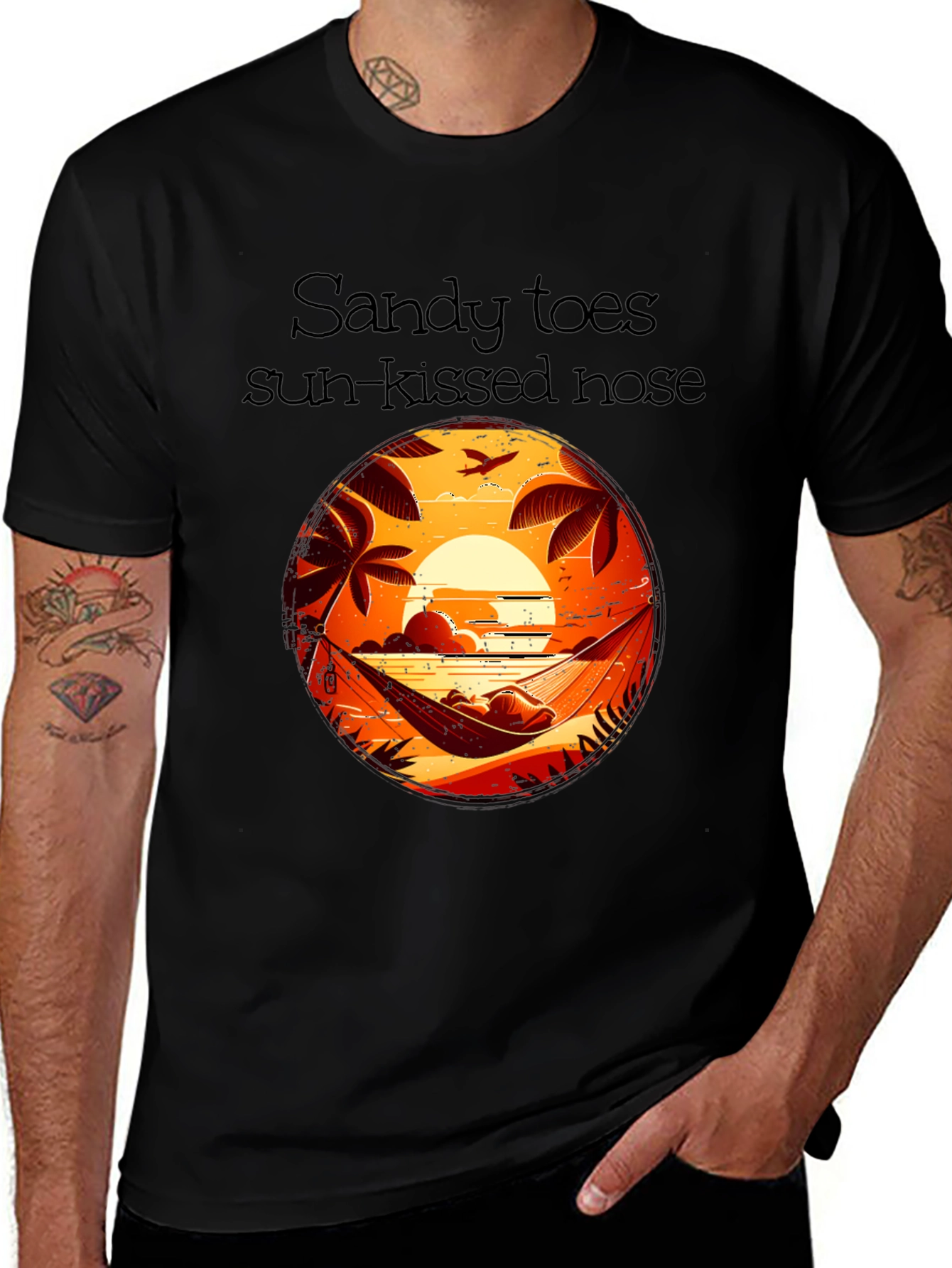 Sandy Toes Sun-Kissed Nose Black T-Shirt