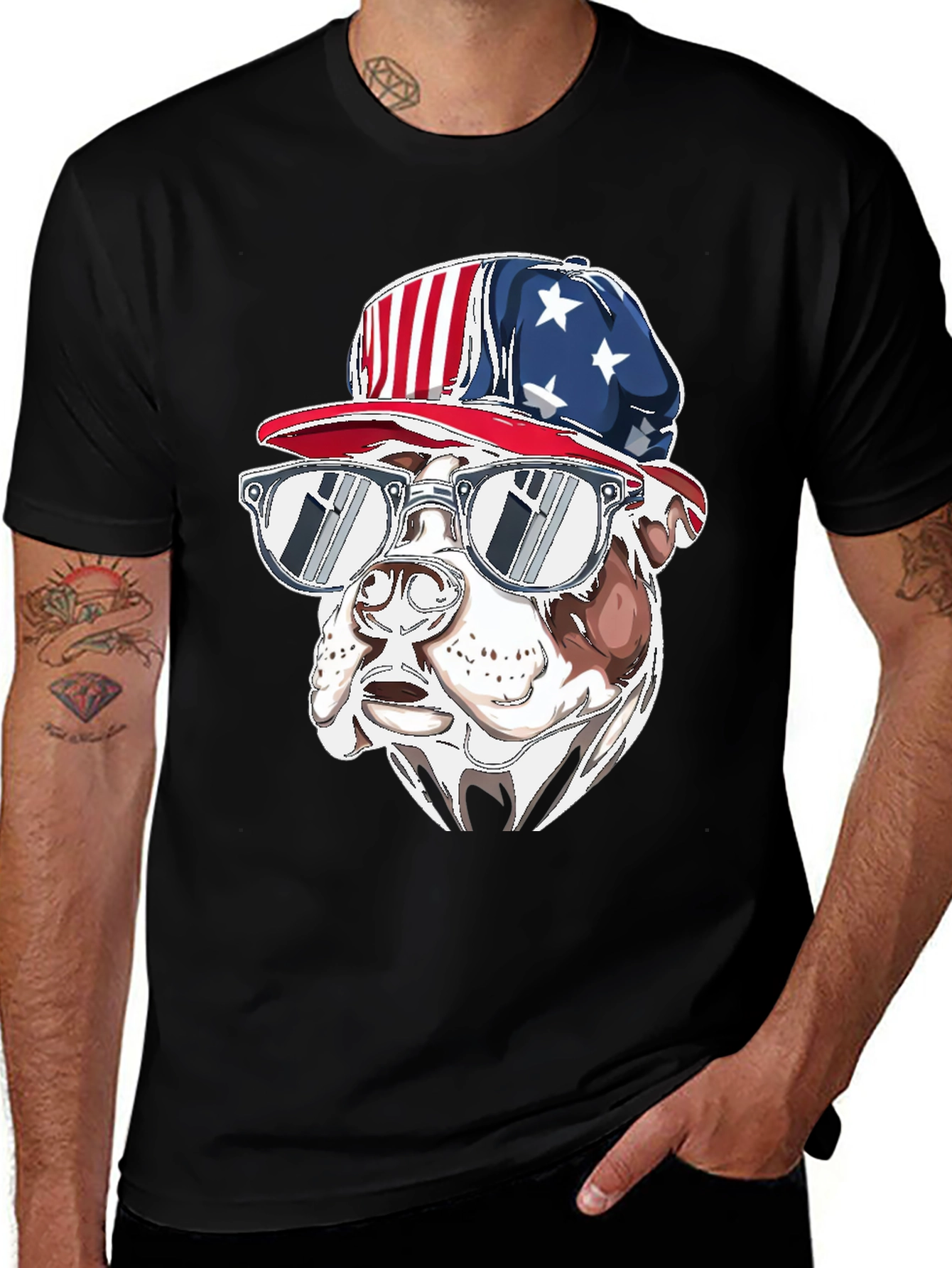 Variant 24 of Patriotic Bulldog T-Shirt - USA Pride