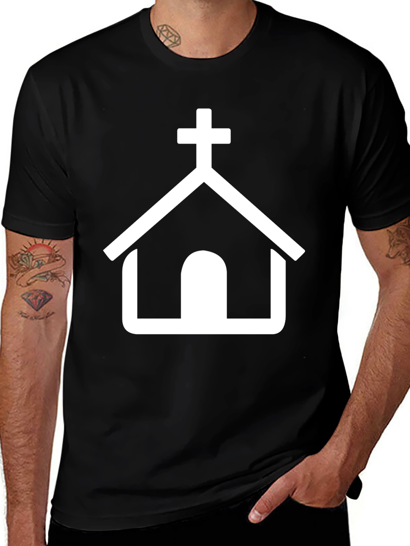 Variant 17 of Church Graphic T-Shirt - Black