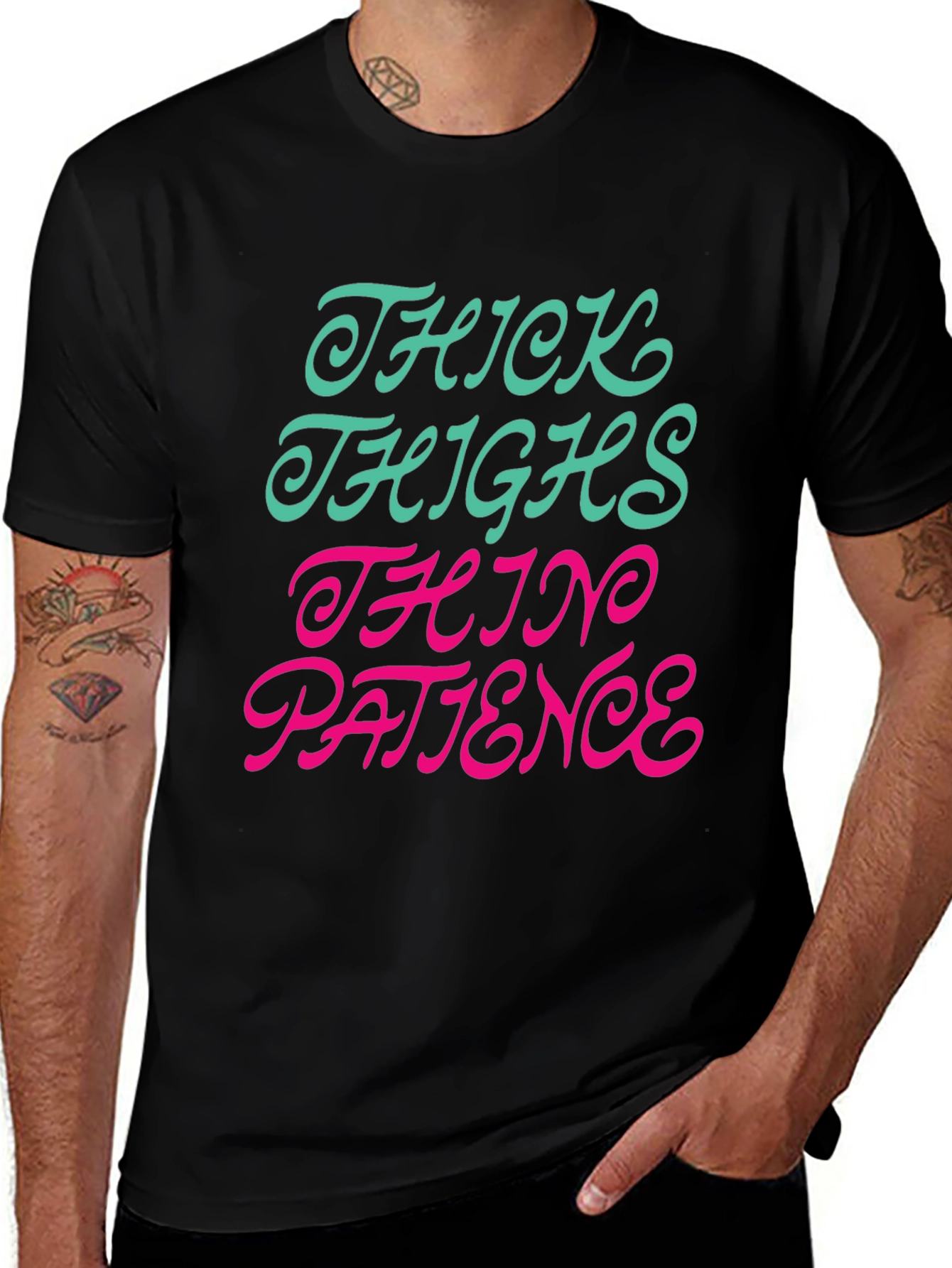 Variant 15 of Thick Thighs Thin Patience Graphic T-Shirt