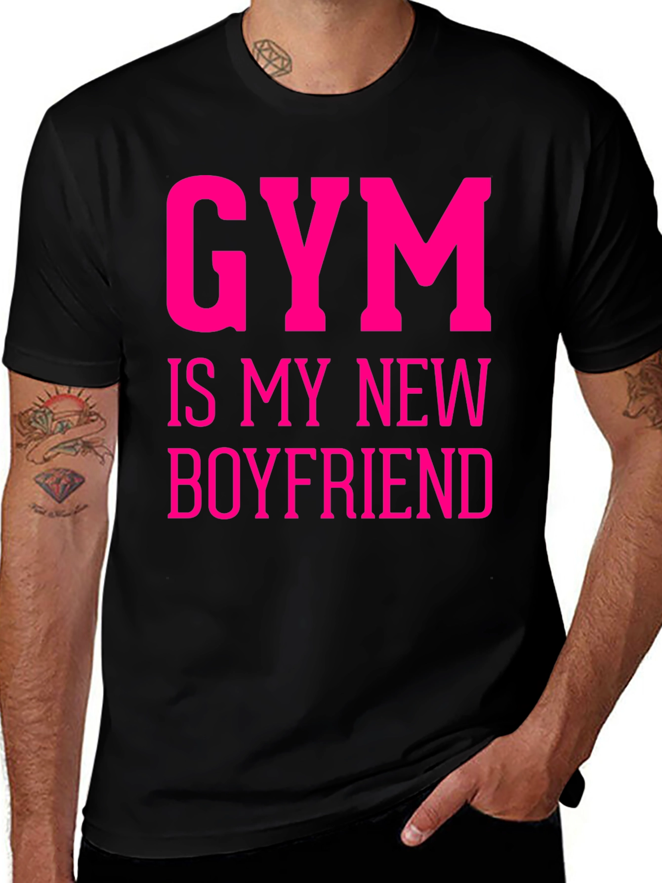 Variant 19 of Gym Is My New Boyfriend Funny Workout T-Shirt
