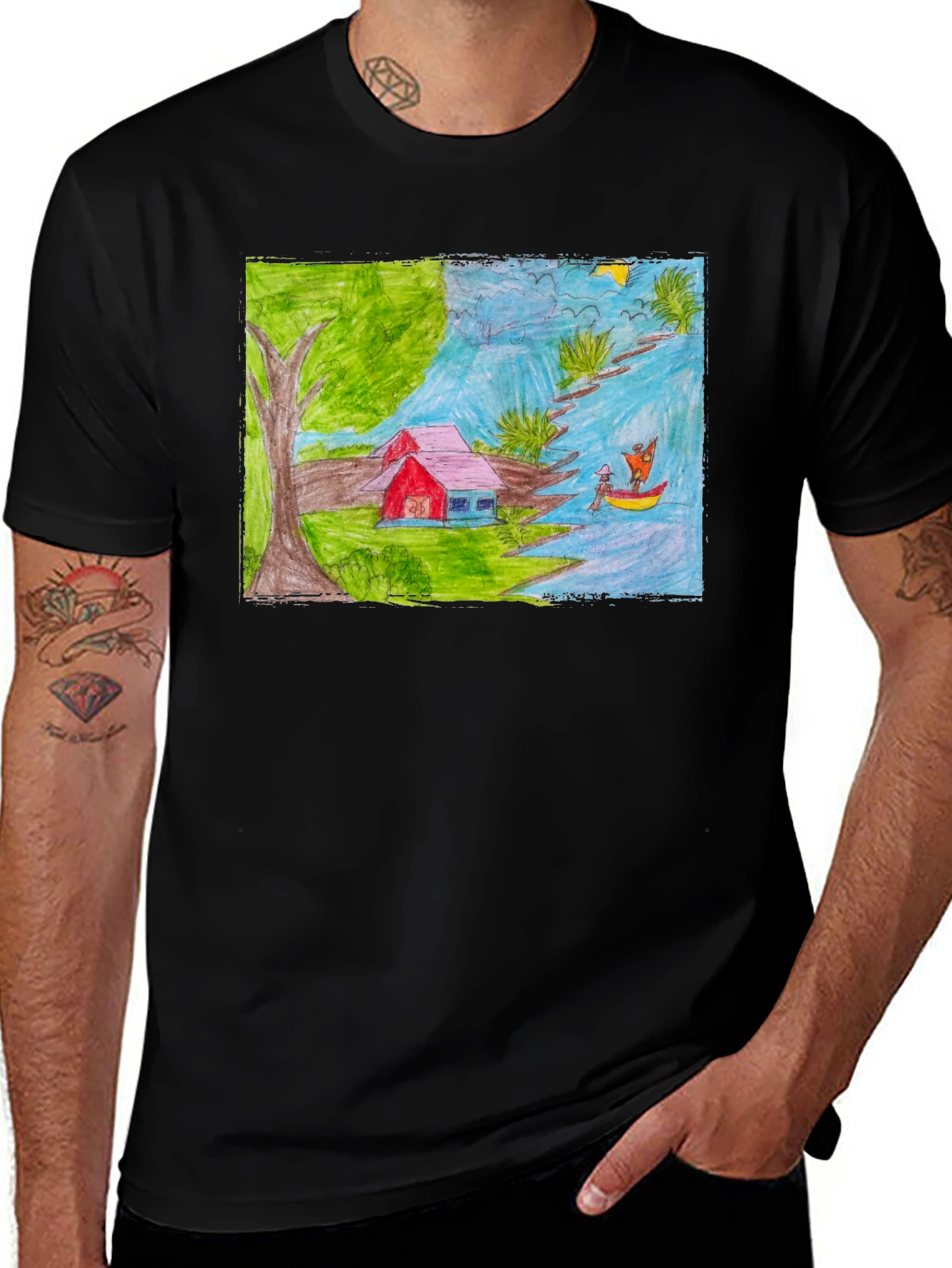 Variant 22 of Artistic Hand-Drawn T-Shirt